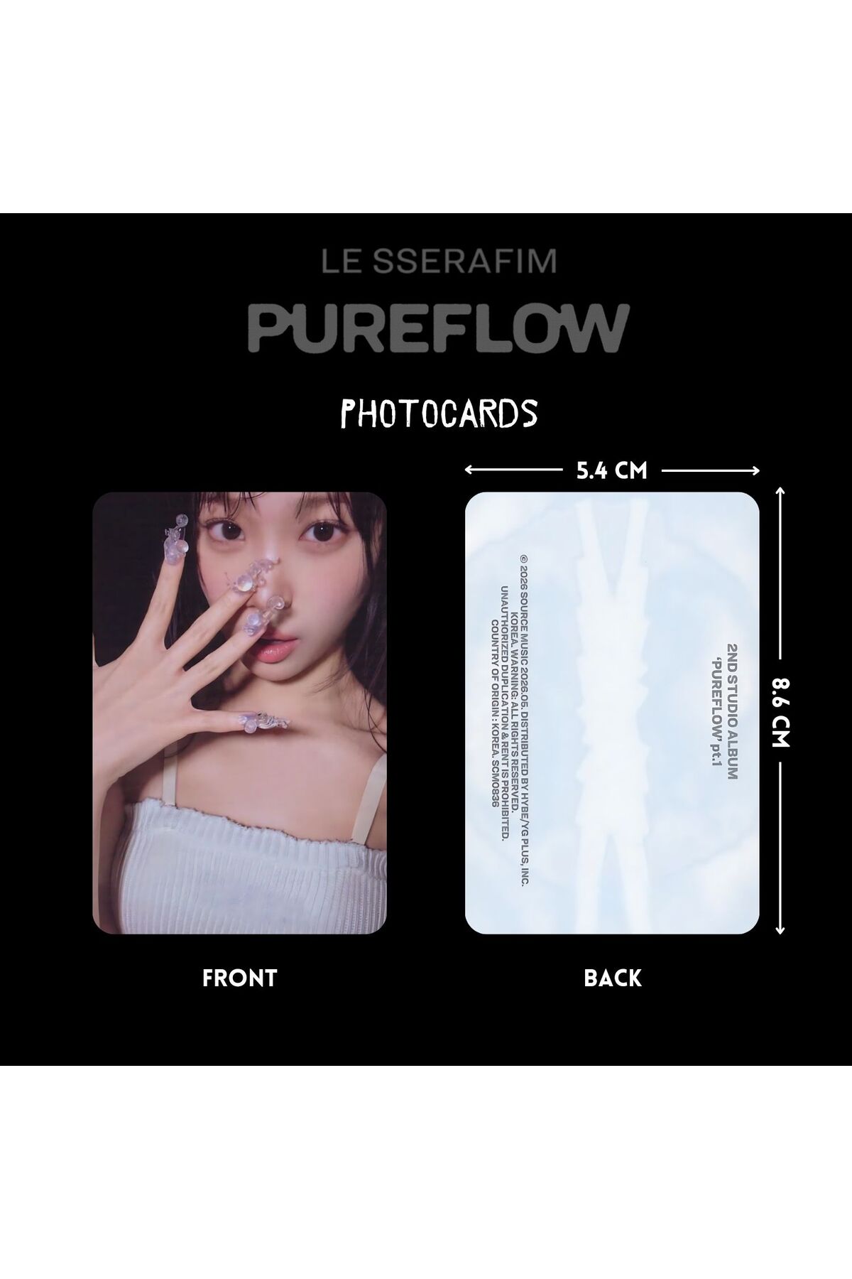 Kpop Dünyasi LE SSERAFIM '' Pureflow '' Photocards Set VOL 2
