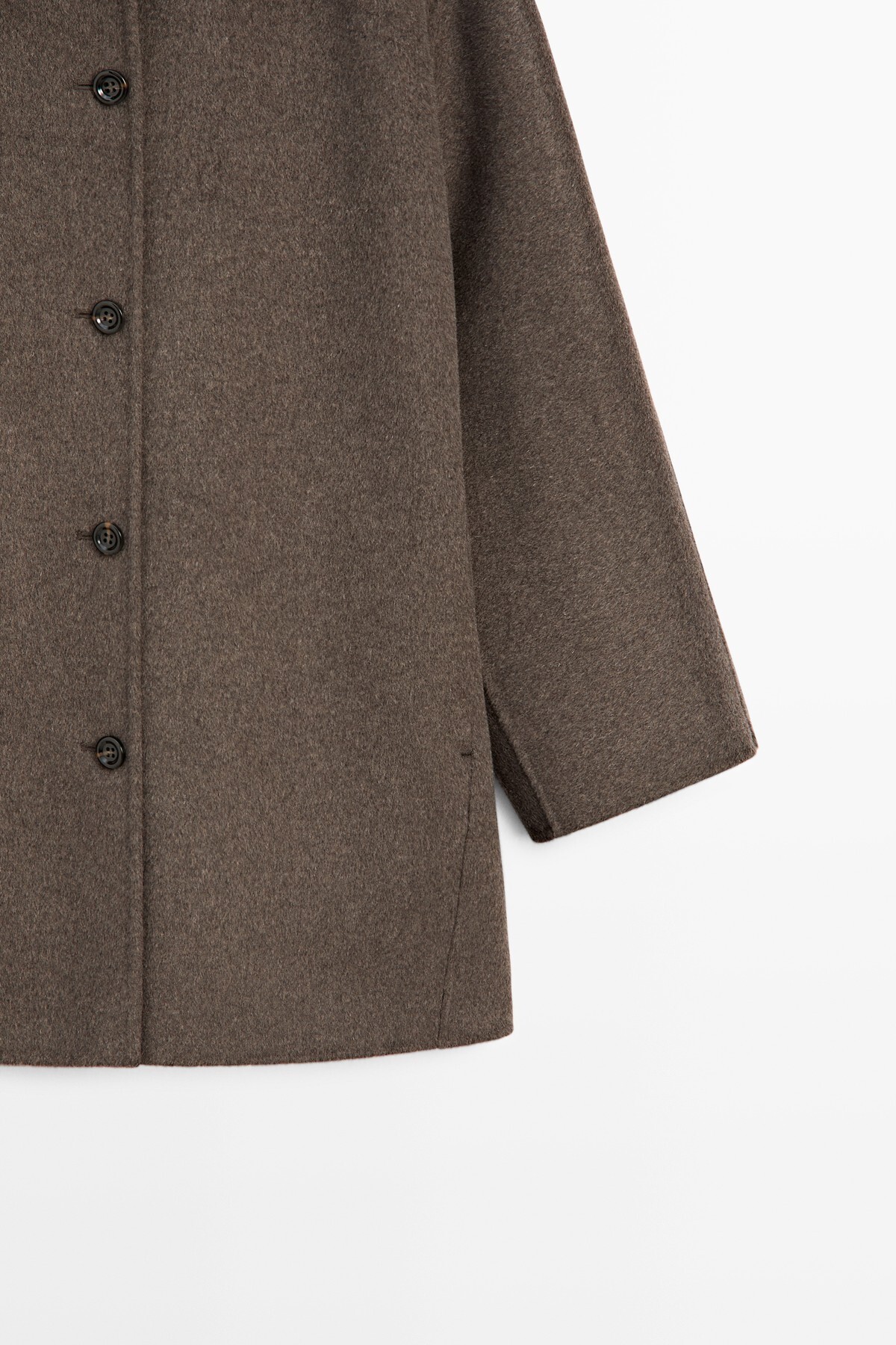 Massimo Dutti Melanj yün karışımlı kaban görsel 7