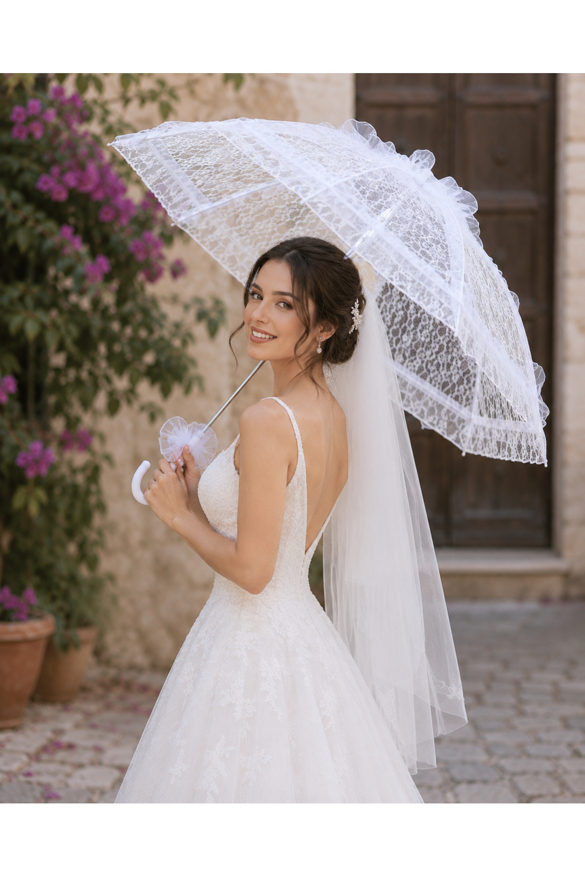 Bridal Wedding Umbrella Custom Concept Lace Umbrella