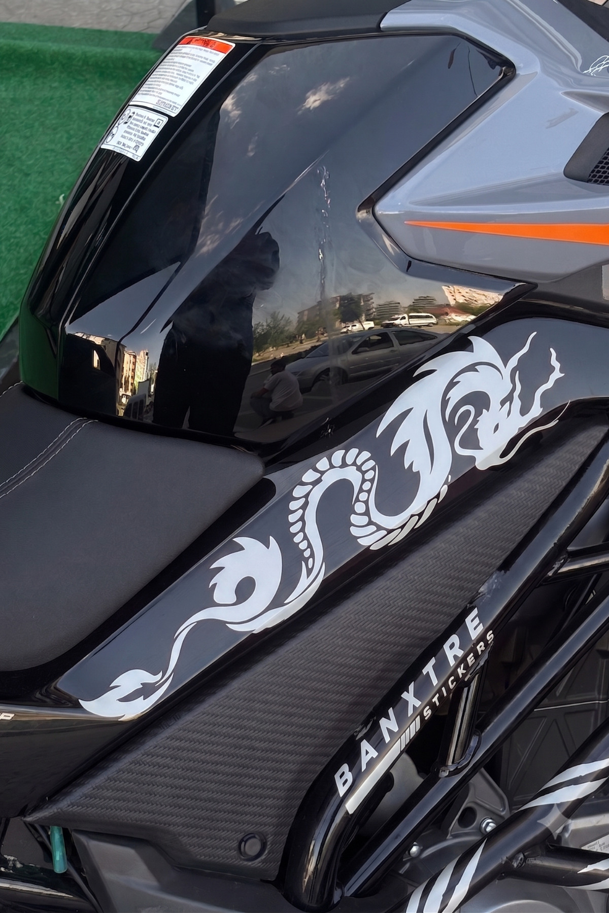 Banxtre CFMOTO NK250 Uyumlu Ejderha Tasarım Orta Grenaj Sticker