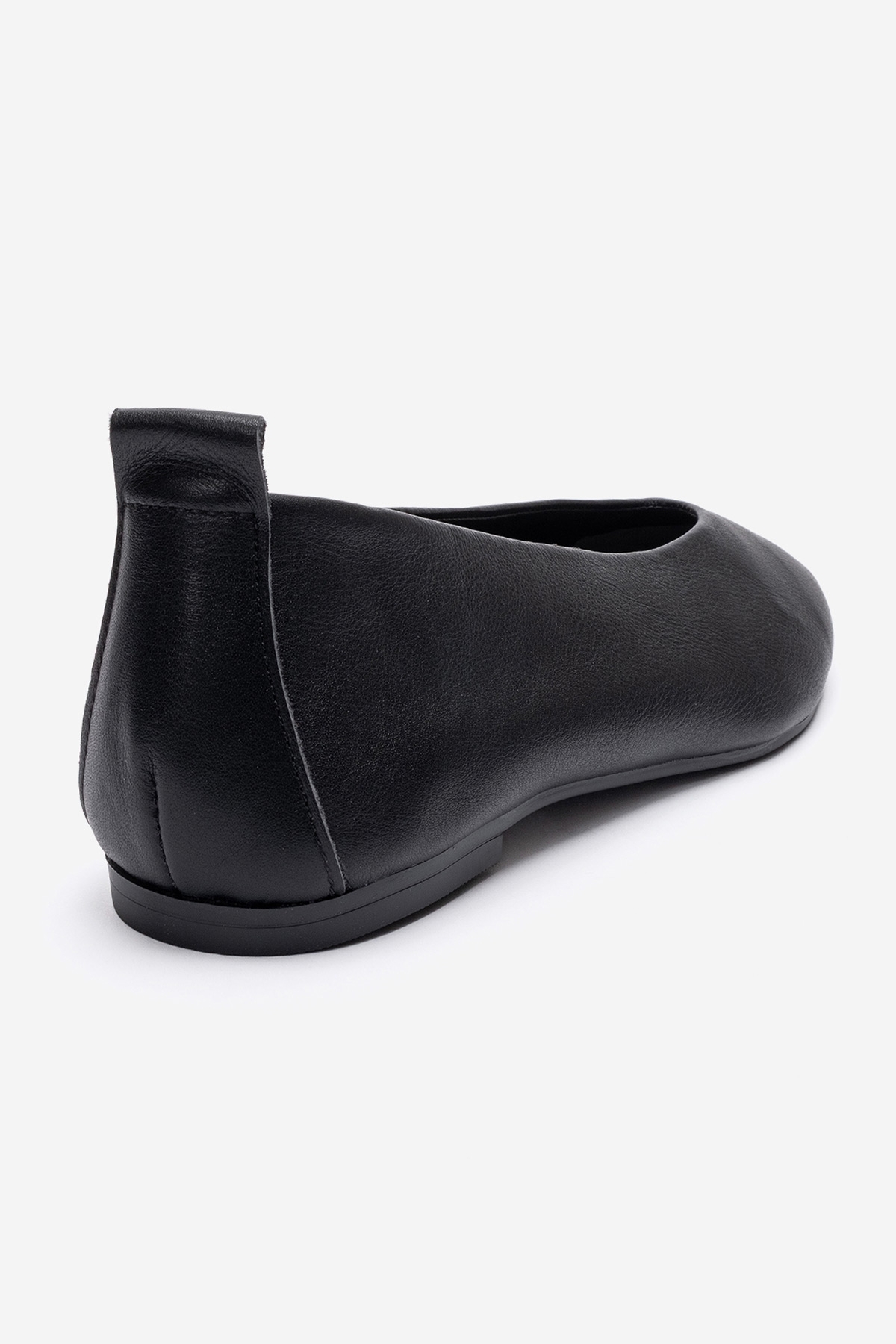 LuviShoes JENAS Siyah Cilt Hakiki Deri Kadın Babet Ayakkabı görsel 5