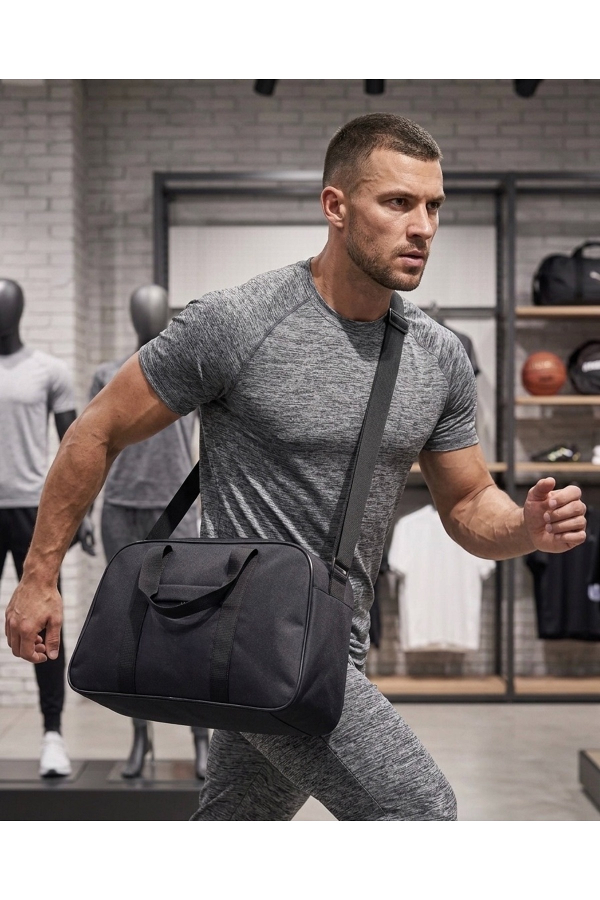 Elory Grace Spor Çantası - 52x32 cm Geniş Hacimli Fitness ve Seyahat Çantası görsel 2