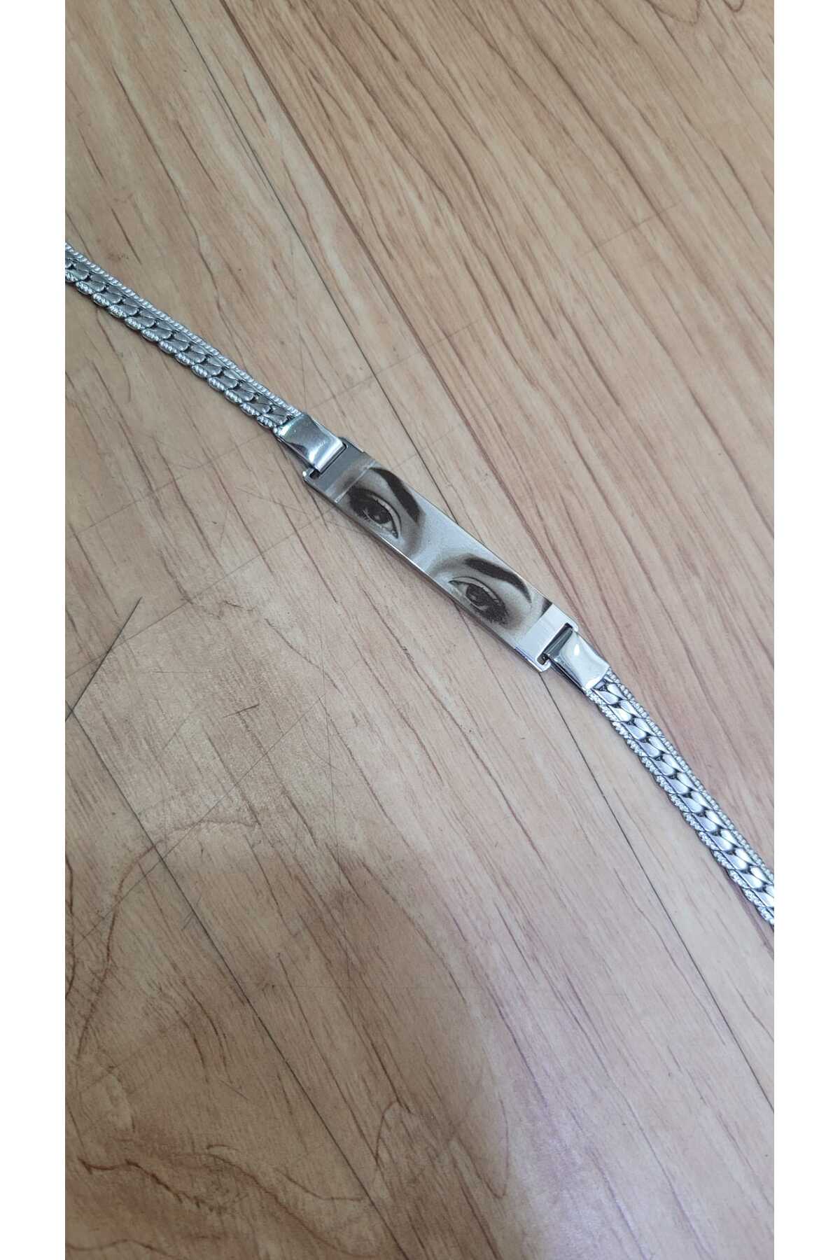 Steel Art Kuyumculuk Kişiye Özel Göz Resim Baskılı Paslanmaz Çelik Bileklik Sevgiliye Hediye görsel 3