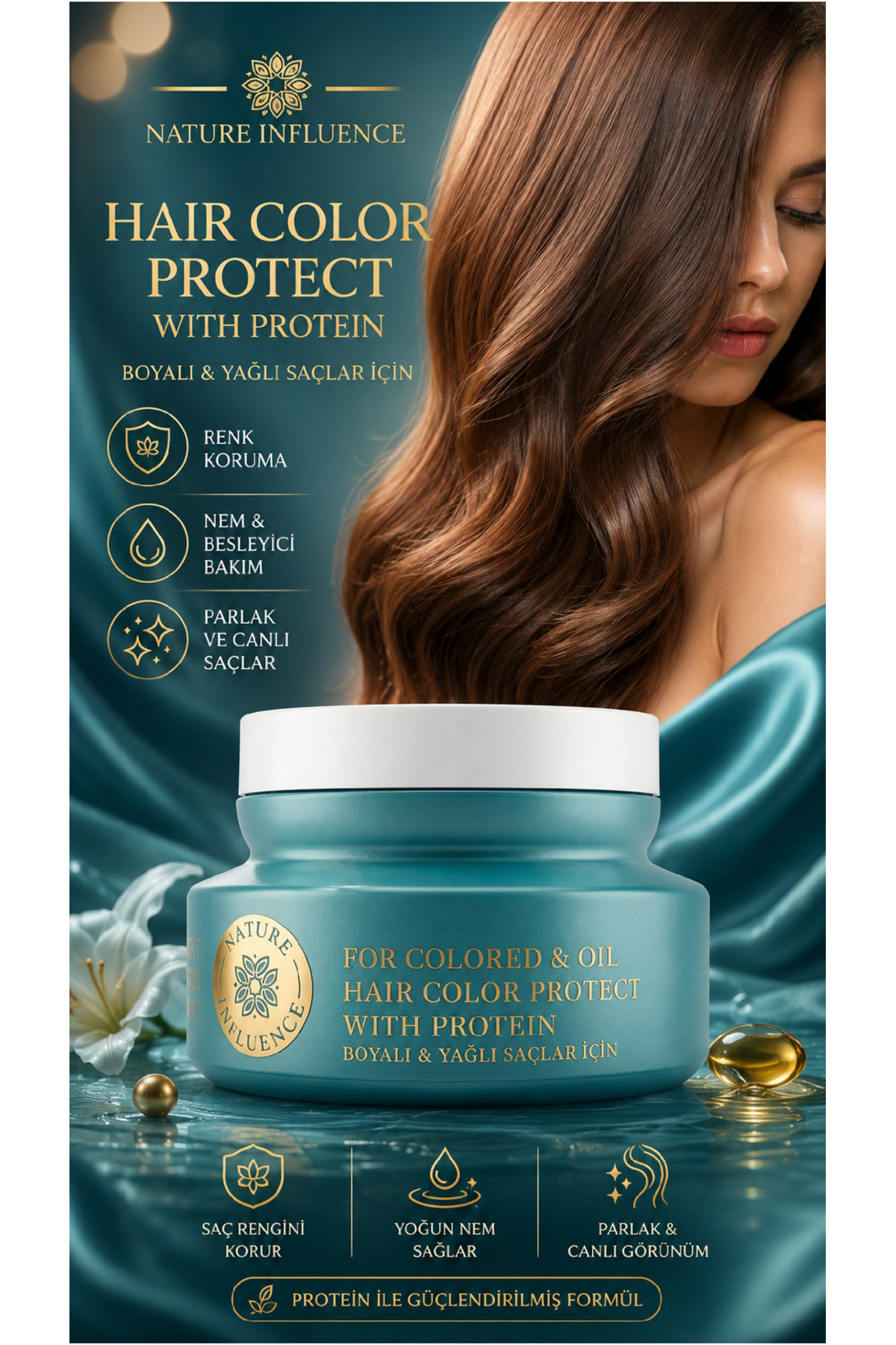 PROTEİN TERAPİLİ YOĞUN SAÇ BAKIM MASKESİ 500 ML — NATURE26 — تصویر 5 از 5