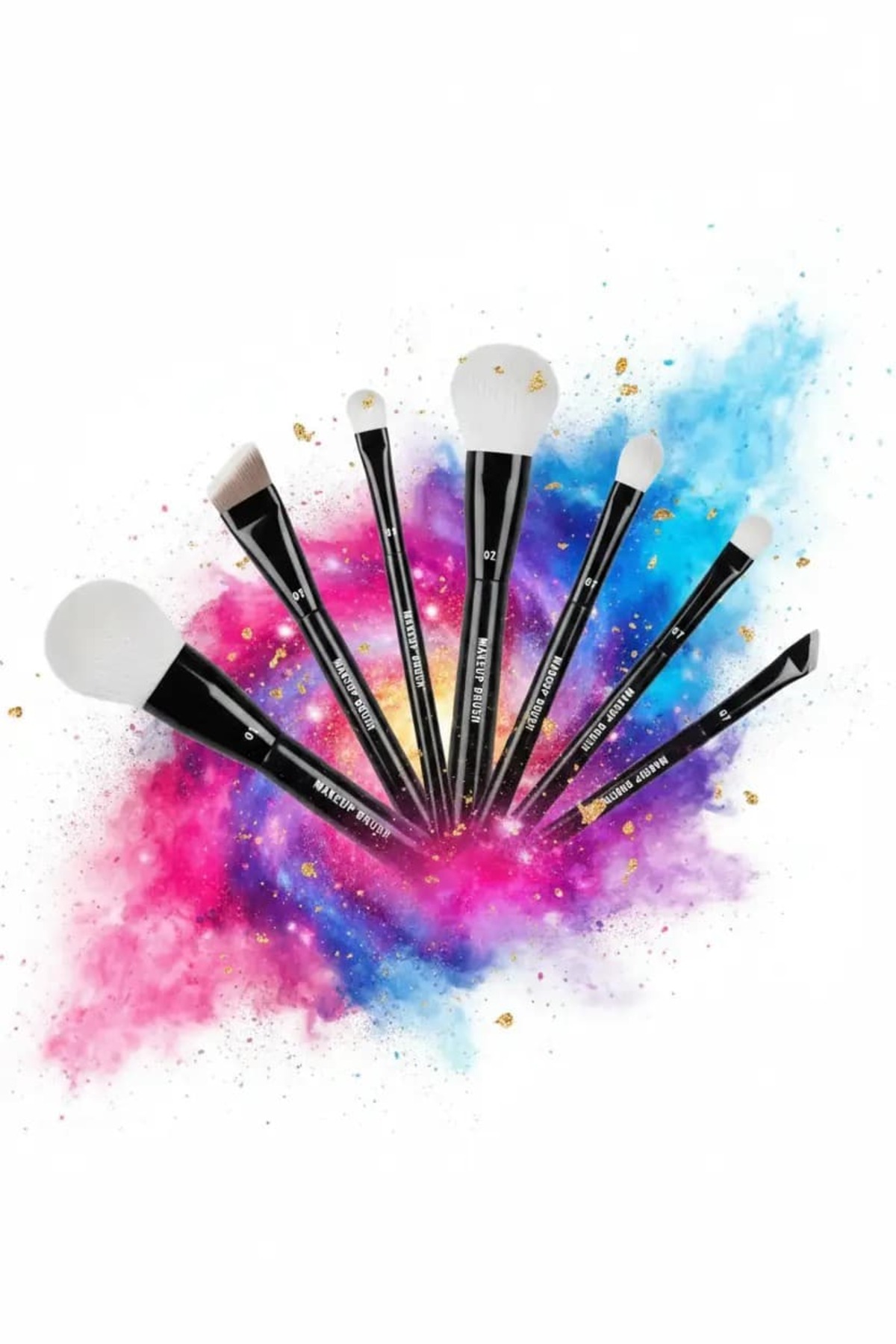 Lisanslı Sweet & Bold Makyaj Fırça Seti 8’li – Taşınabilir 21,2 Cm — 2028498710100 — تصویر 4 از 7