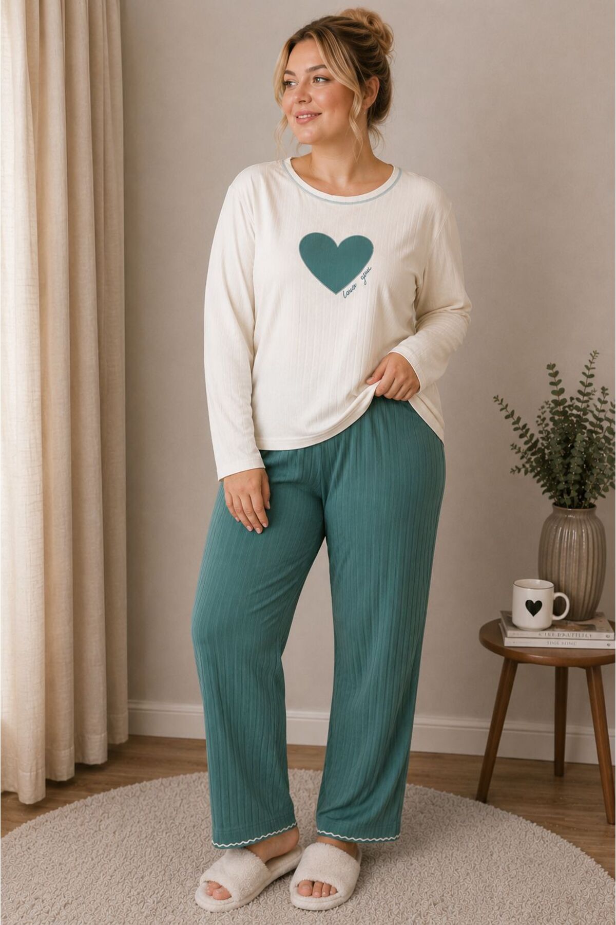 Mios Moda Kadın Battal Büyük Boy Pijama Takımı görsel 2