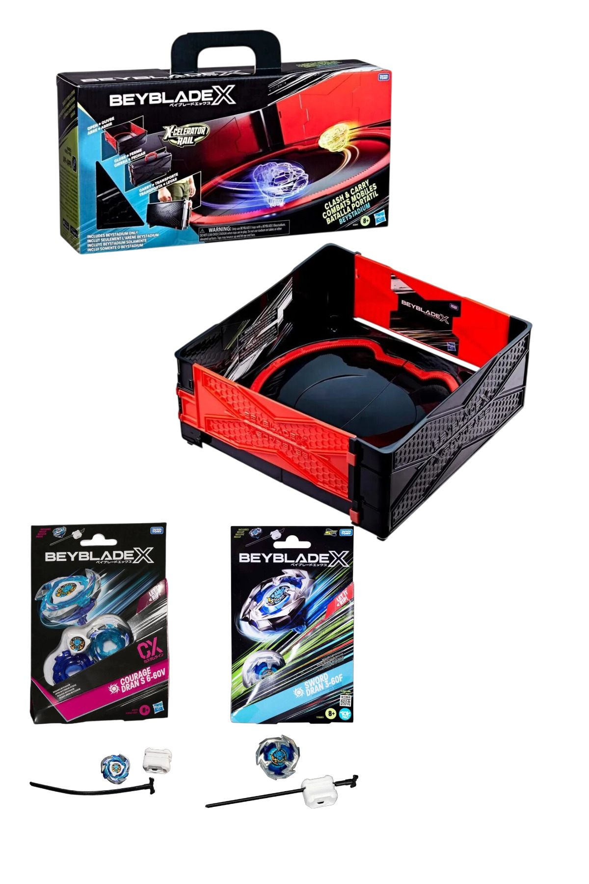 Beyblade Taşınabilir Arena ve 2'Li Sword Dran 3-60F ve Courage S 6