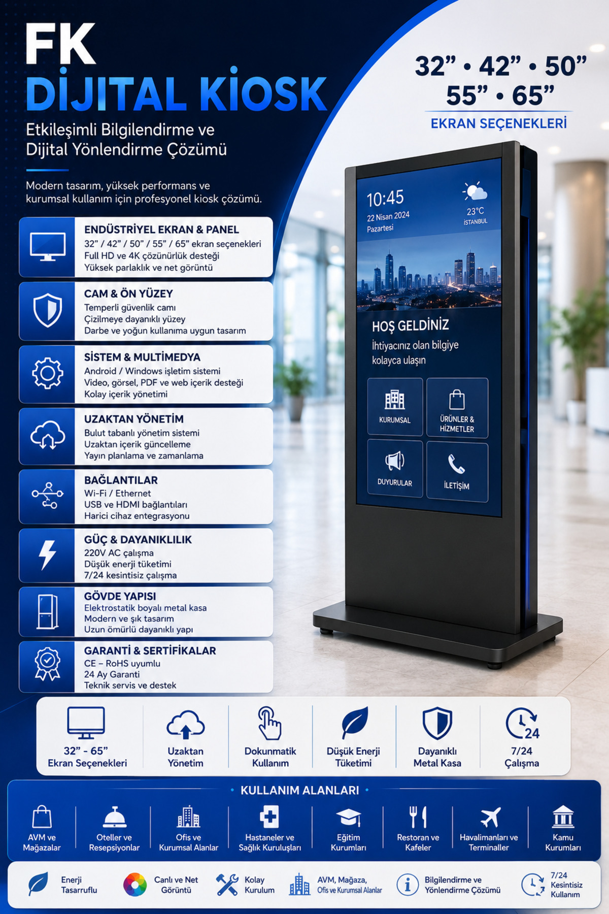 OEM Dijital Kiosk Totem 42" FK Serisi