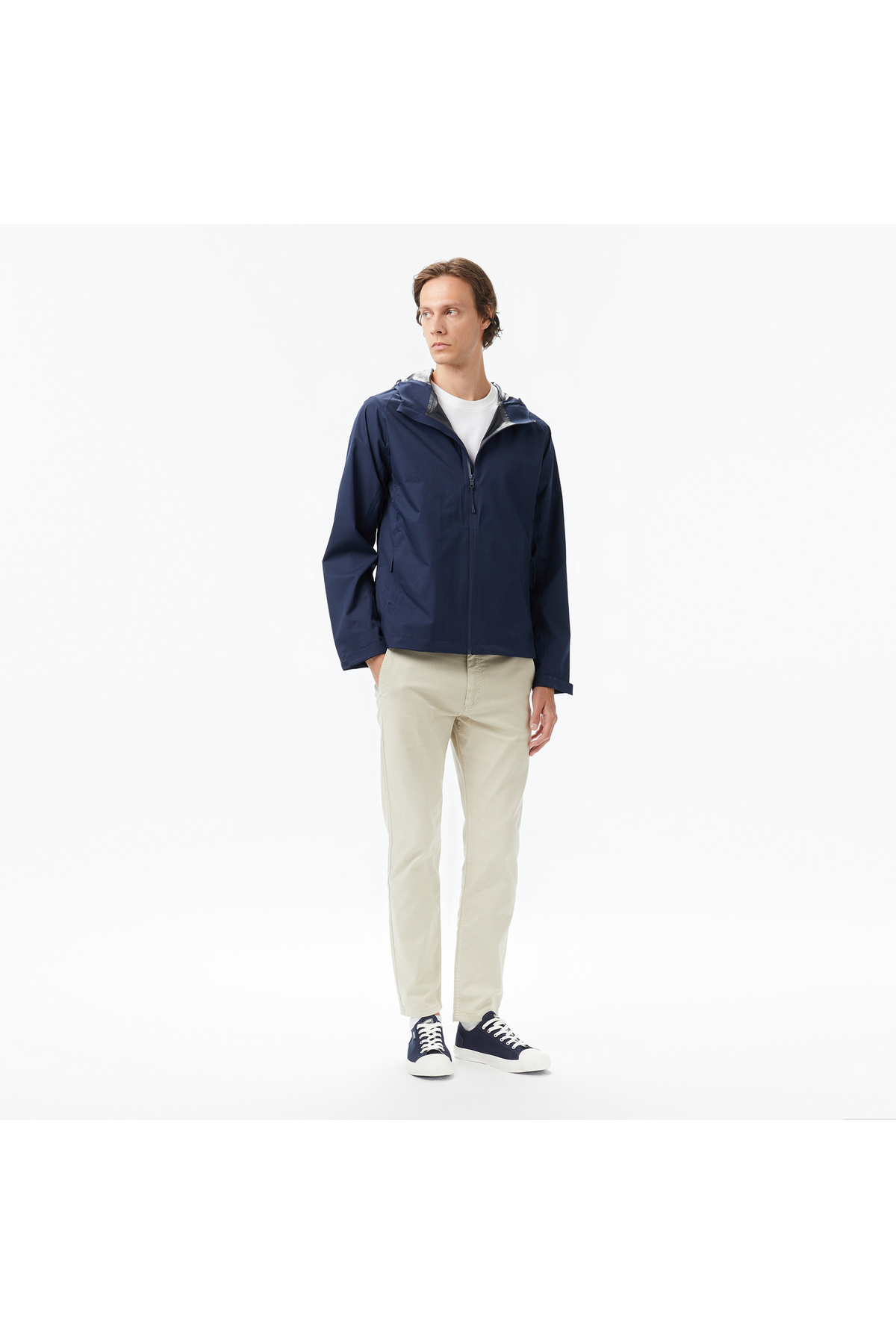 Nautica Erkek Lacivert Regular Fit Kapüşonlu Su Geçirmez Yağmurluk görsel 3