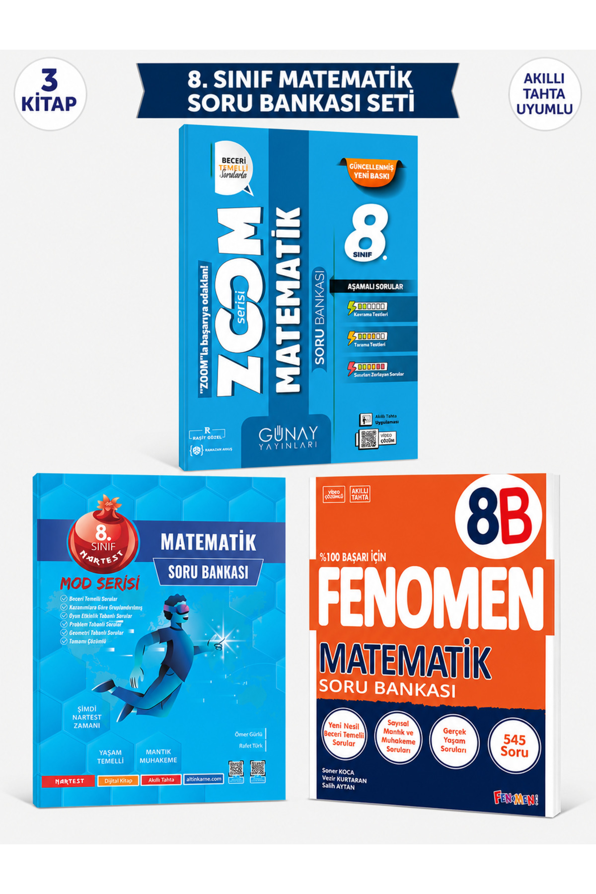 Fenomen Yayıncılık GÜNAY 8. SINIF ZOOM MATEMATİK SORU BANKASI +