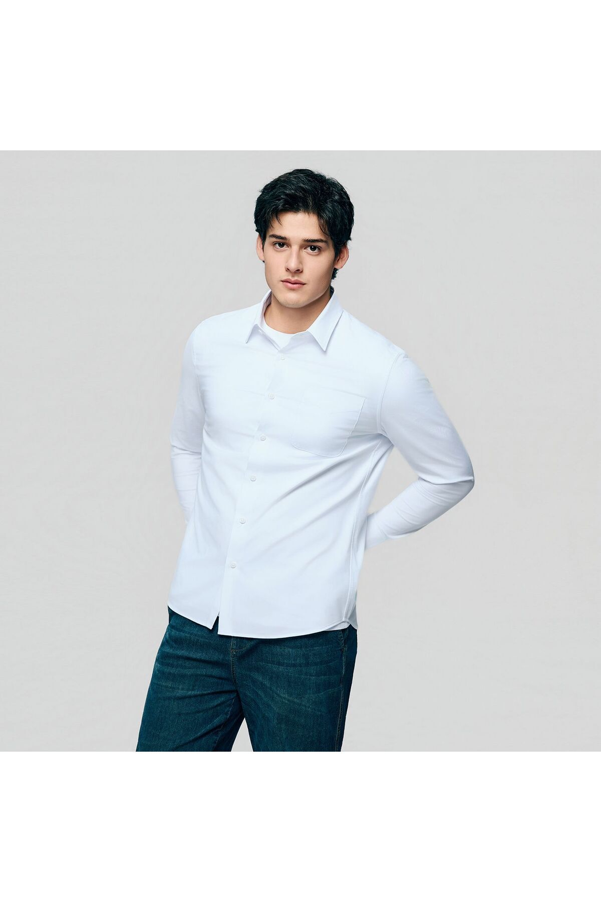 Giordano Men Slim Easy Care Modal Stretch Shirt
