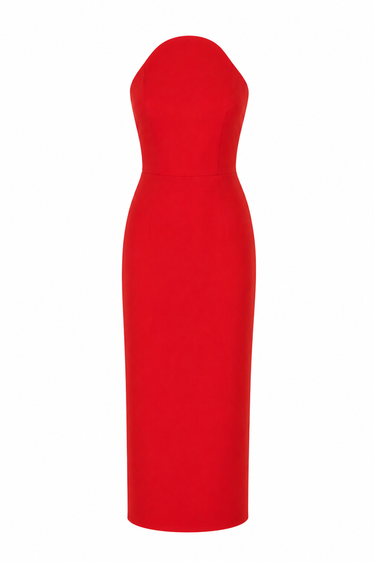 HAZELANNA Atlas Fabric U-Neck Red Dress