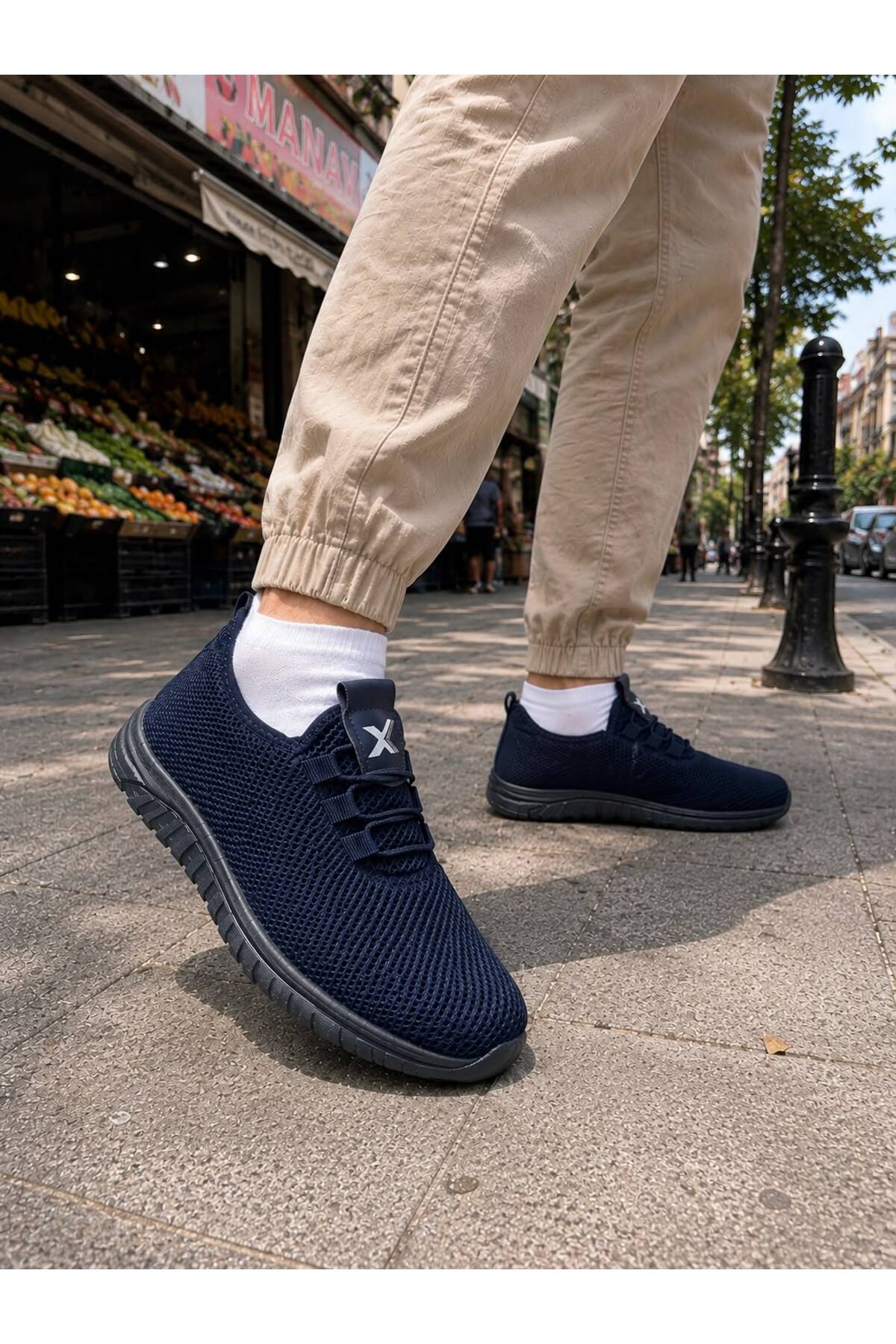 crybrands CRYB Günlük Rahat Hafif Fileli Unisex Spor Ayakkabı, Kaymaz Taban Slip-On
