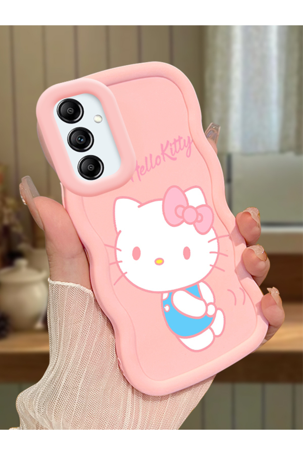 Samsung Galaxy A14 Compatible Case camera protector Pink Silicone Couple Phone Case Kitty Pattern