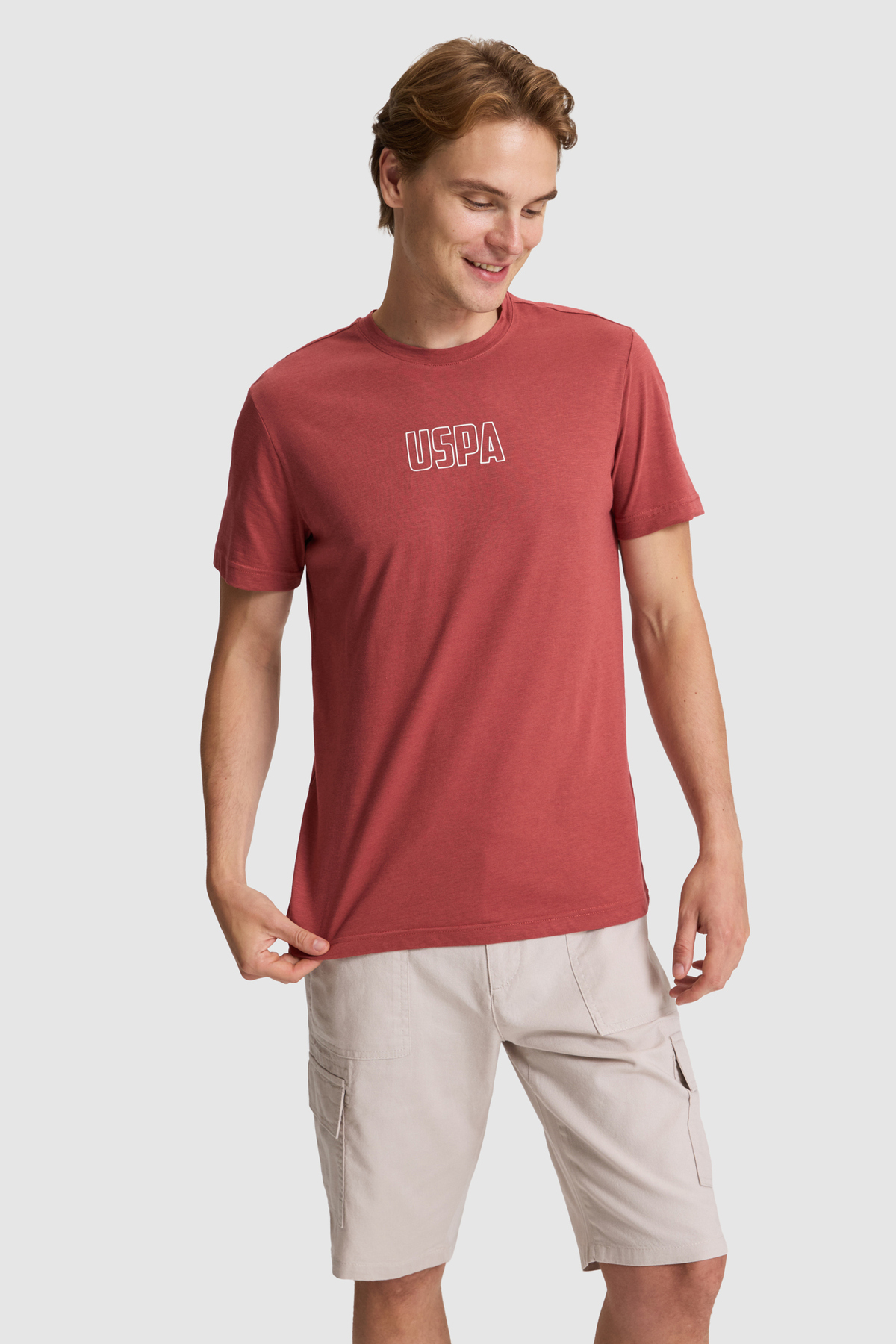 U.S. Polo Assn. Erkek Vişne Regular Fit Bisiklet Yaka Tişört 50327159-VR223