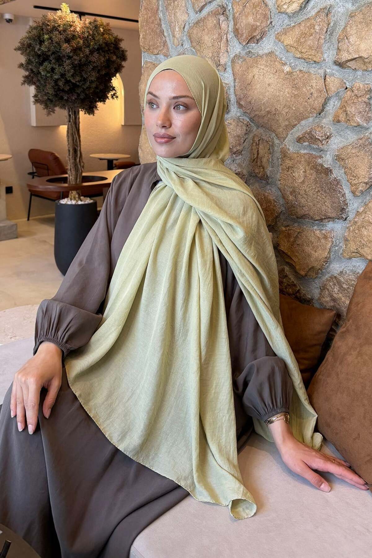 lamelif Rami Şal Mint Yeşili görsel 3