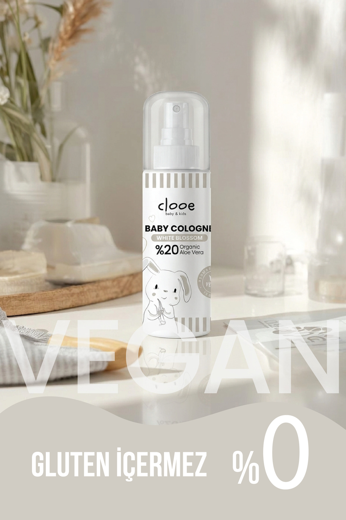 2'li Bebek Kolonyası White Blossom 150 ml - Beyaz Çiçek Notalı - Organik Aloe Vera Özlü - Vegan - Hızlı Kuruyan — PKA089 — تصویر 2 از 4