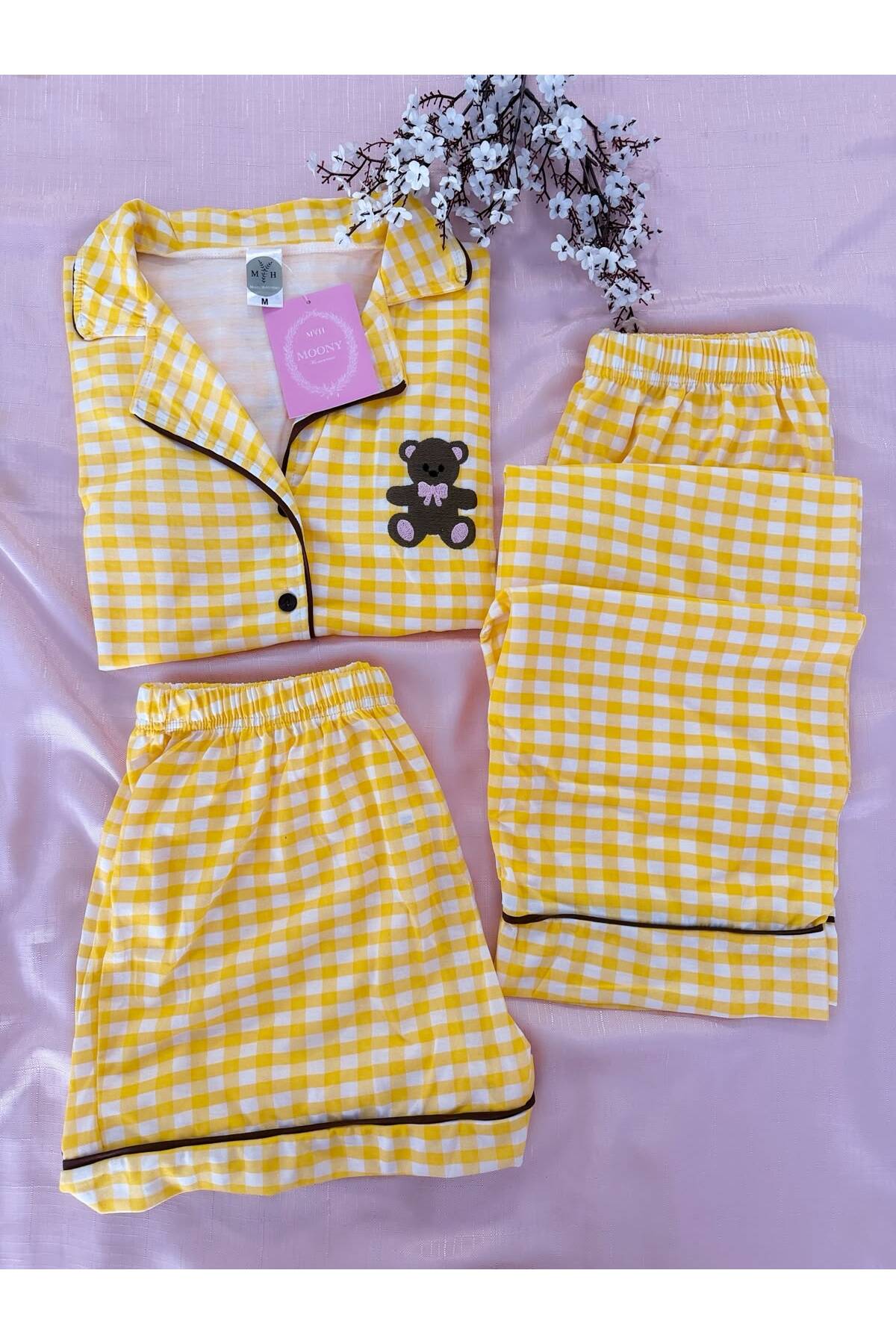 Buttercup Bear Yellow 3-Piece Soft Pajamas