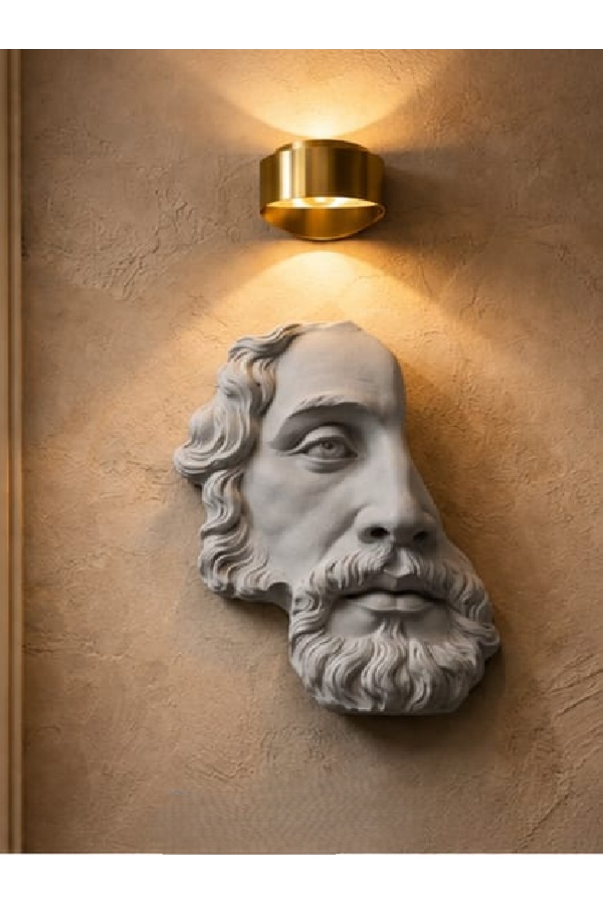 Oversized Half Face Zeus Wall Sculpture Artistic Wall Decor 25cm