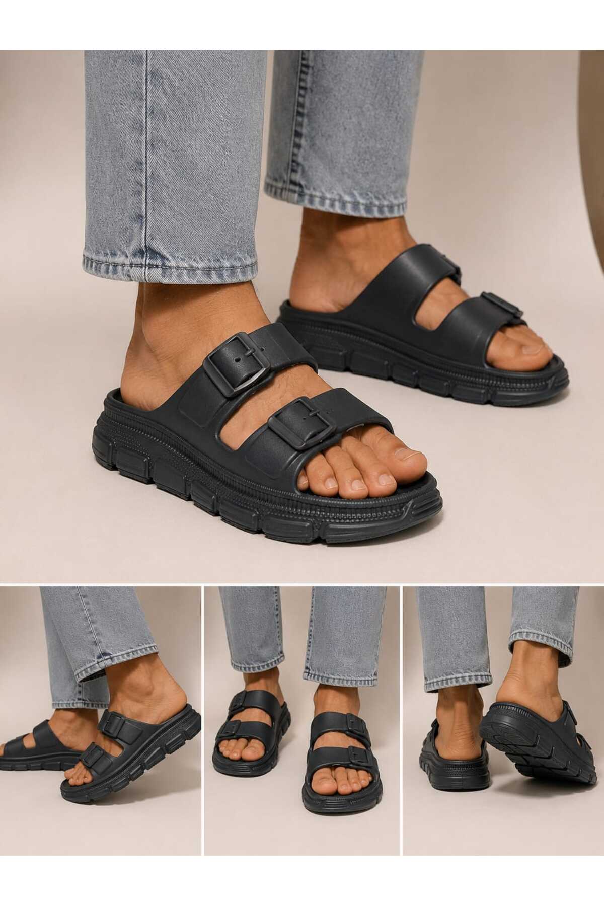 NAVY BLUE ANATOMICAL EVA SOLE COMFORTABLE AND LIGHTWEIGHT NO BUCKLE POOL BEACH TERRACE BATHROOM GYM HOME AND STREET SLIPPERS