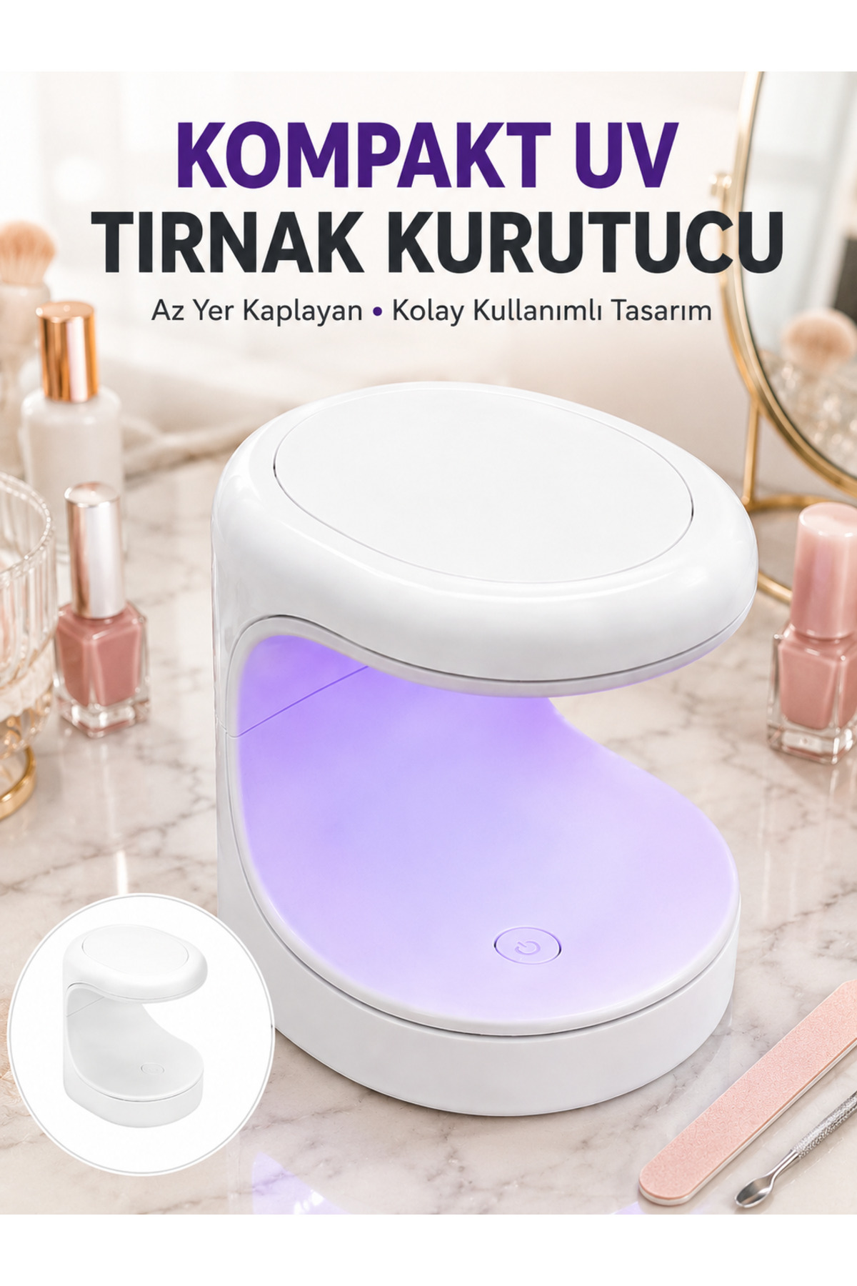 FTA TİCARET Seyehat Tipi Mini Oje Kurutucu Ultraviole Mor Işık Protez Tırnak Kurutucu Yeni Nesil — 2FTAUCZZZPROTEZTIRNAKKURUTMAAAA1-1