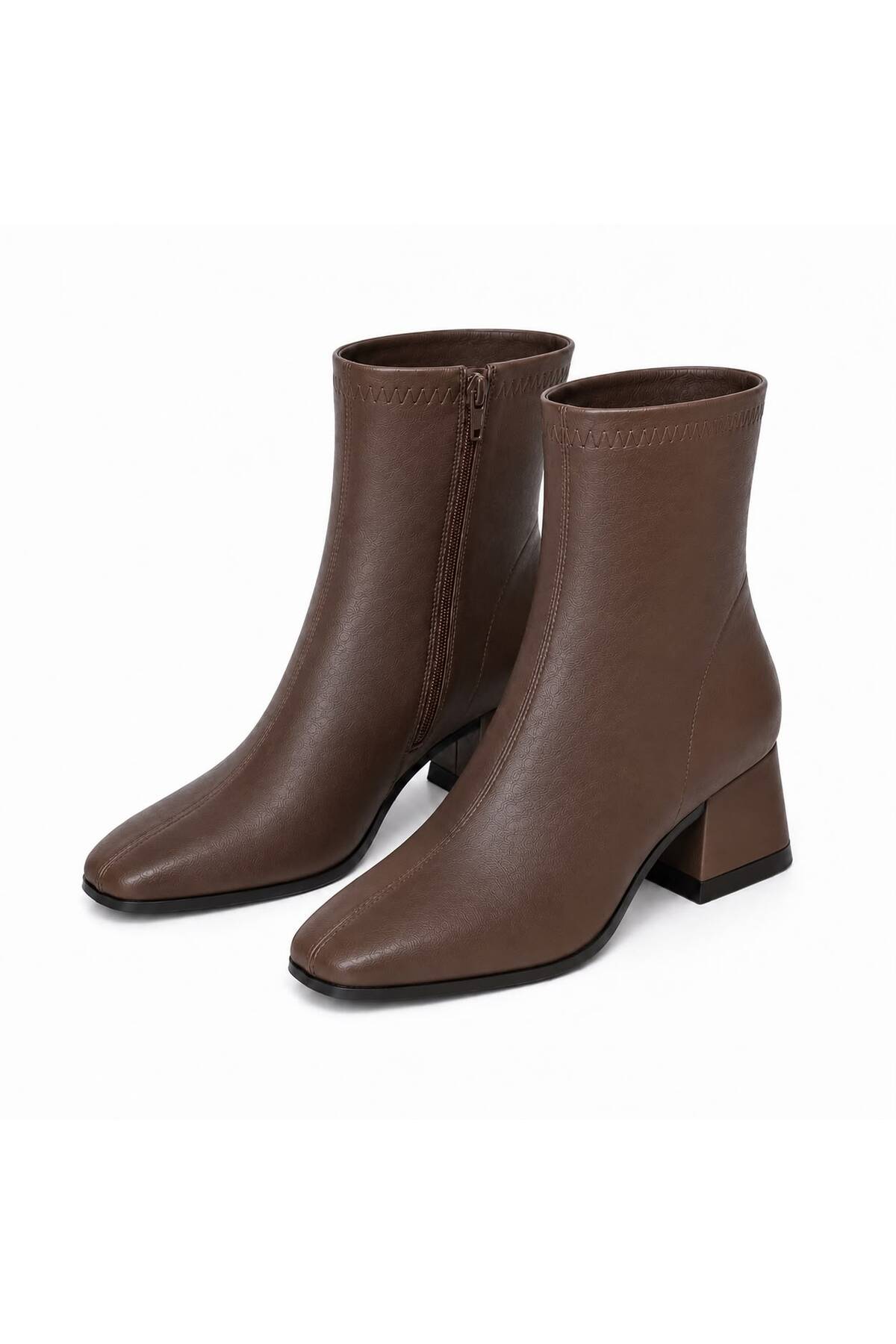 CRAFT MODA Kadın Streç Çorap Bot Alçak Blok Topuklu Günlük Bot (Büyük ve Küçük Numara Seçenekli) görsel 4