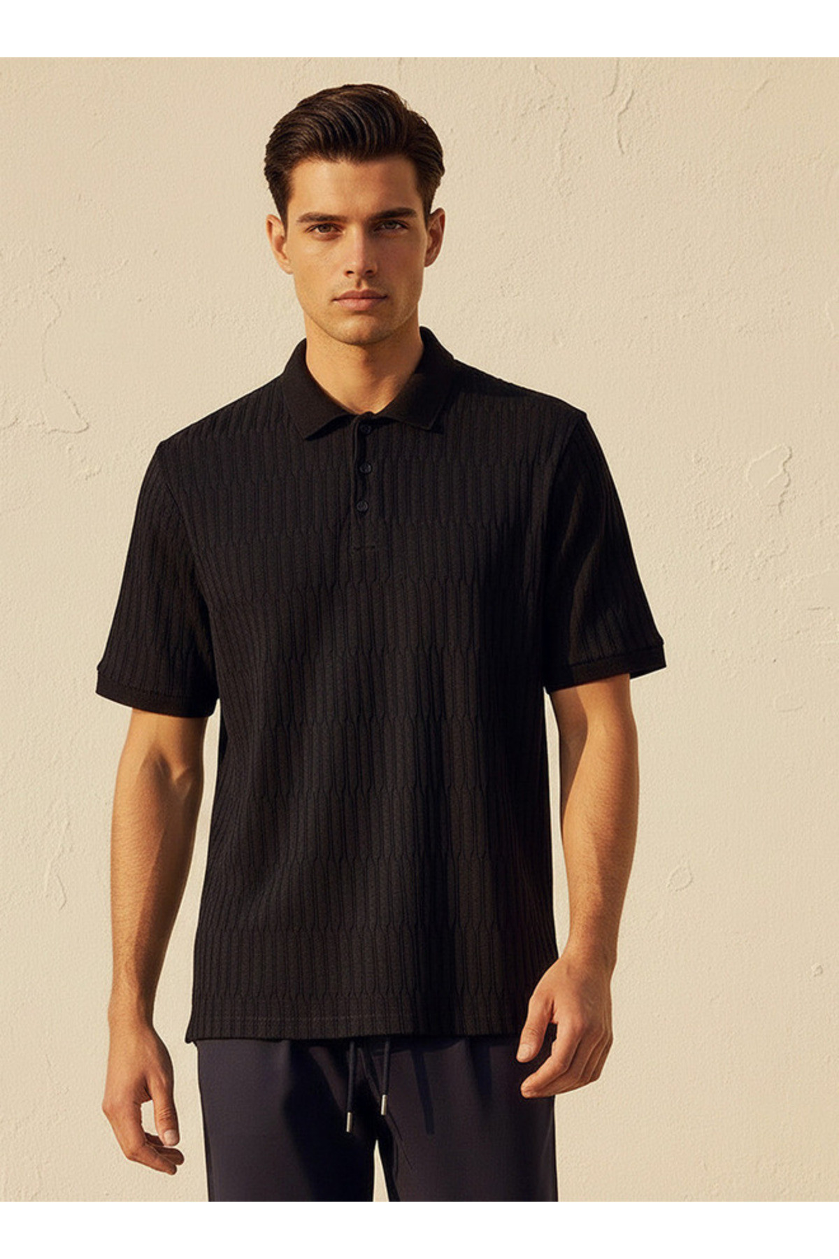 FAV JACQUARD BUTTON POLO