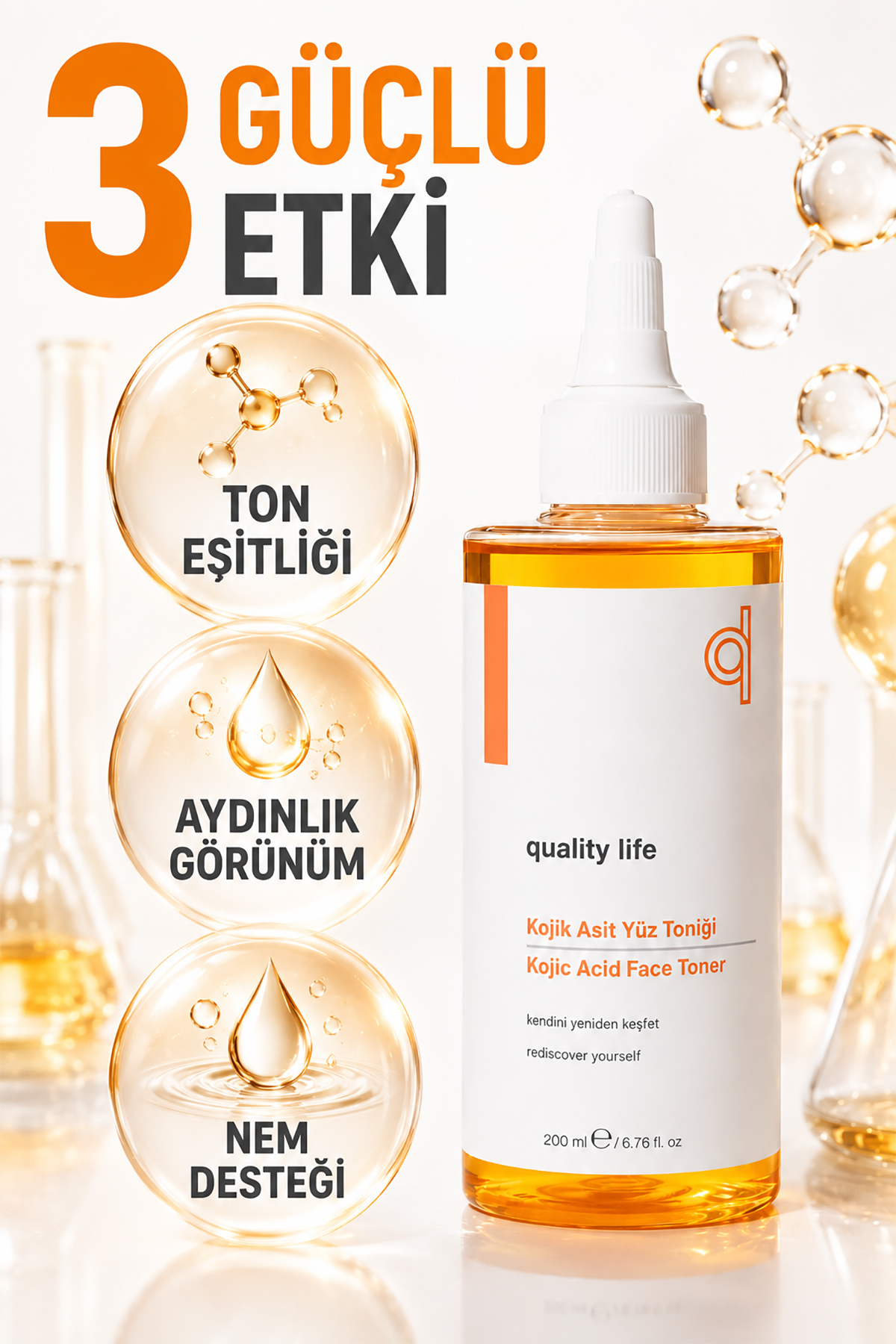 Kojik Asit Tonik 11 Aktifli Aydınlatıcı Leke ve Siyah Nokta Karşıtı Cilt Nemlendirici 200 ml — kojik-asit-tonik-sivilce-akne-karşıtı — تصویر 2 از 8