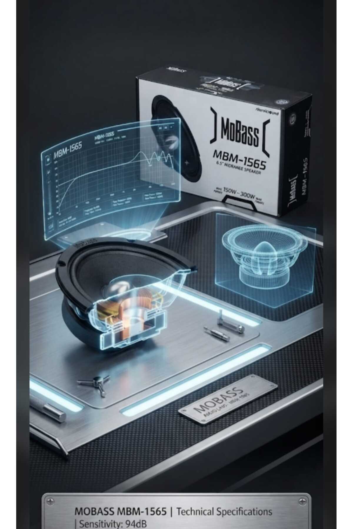 Mobass MBM-1565 ÇİFT 600 WAT 300 RMS 16 CM MİDRANGE TAKIMI