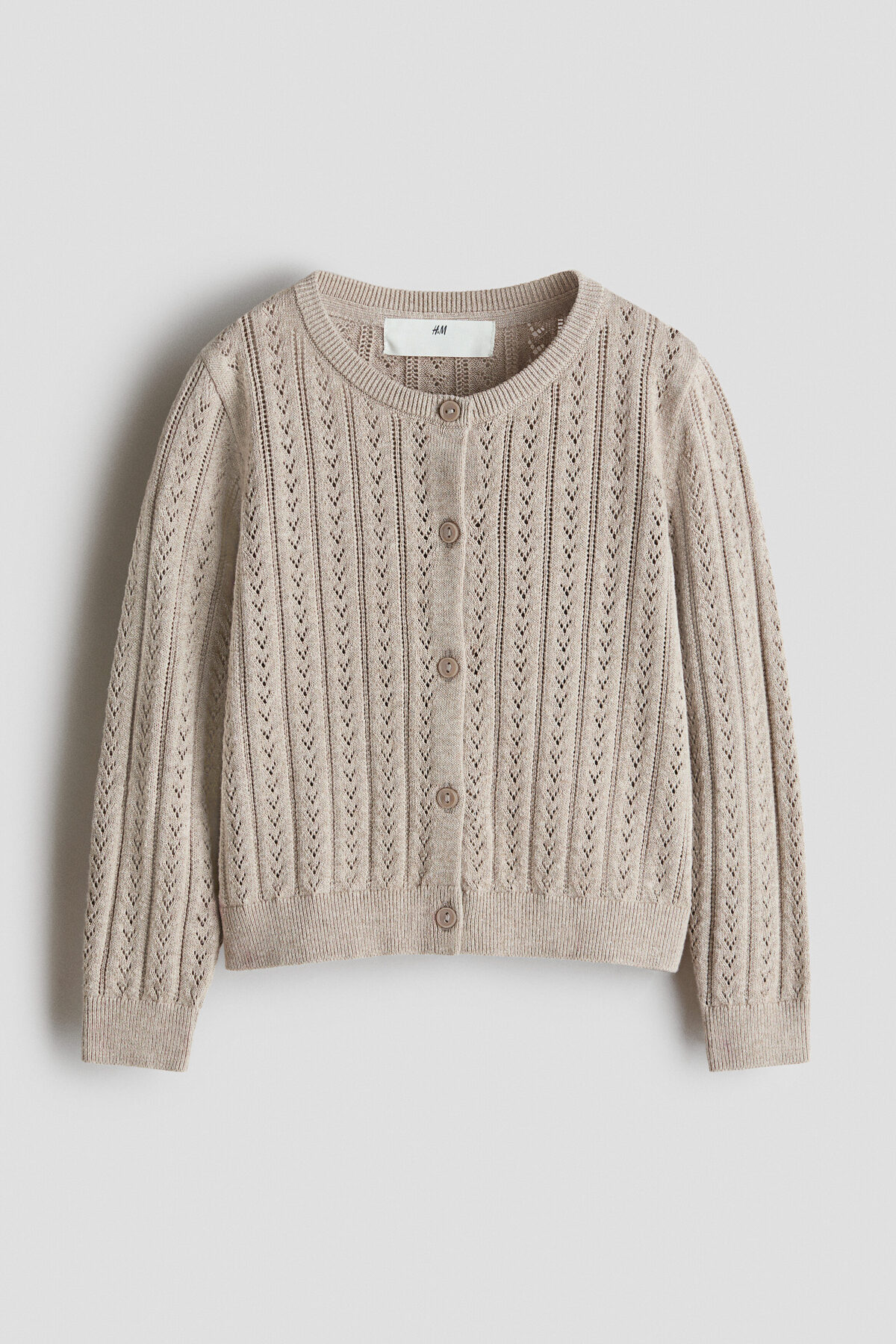 ژاکت بافتنی نخی طرح‌دار روباز اچ اند ام ژاکت کشی H&M