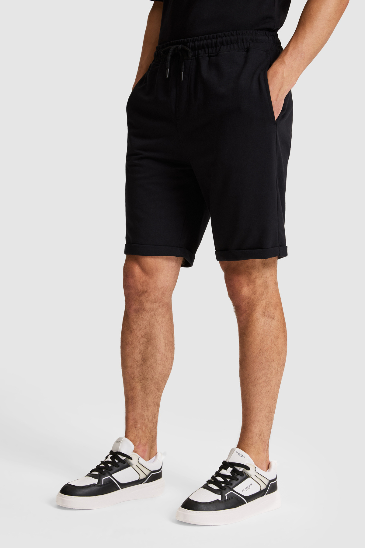 U.S. Polo Assn. Erkek Siyah Örme Şort 50327211-VR046 görsel 4