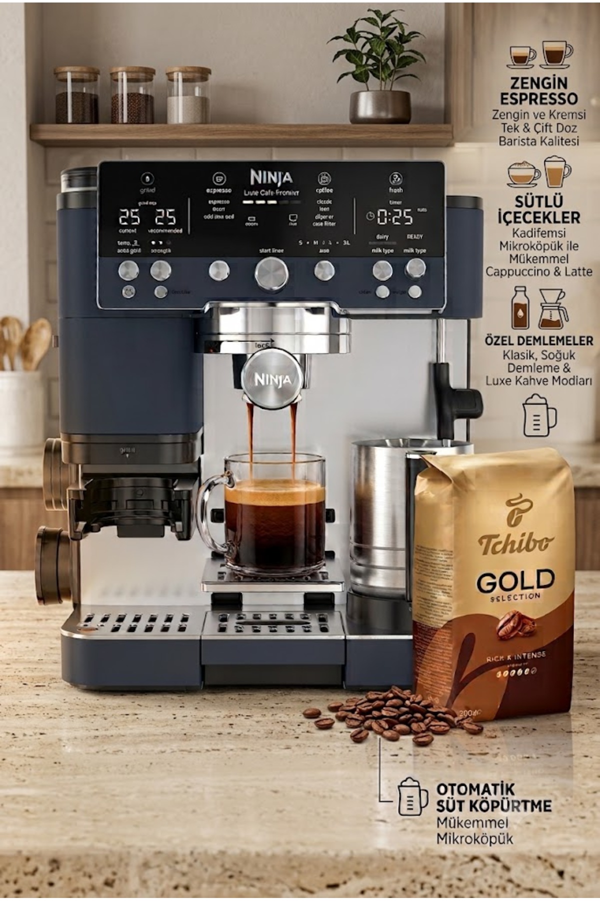 NINJA Luxe Cafe Premier 3'ü 1 Arada Otomatik Espresso Makinesi