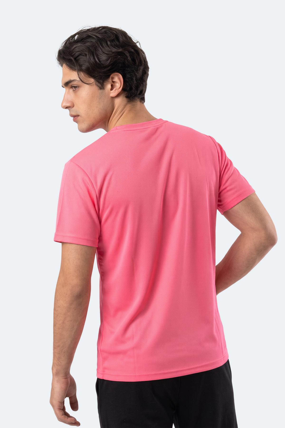 Slazenger HAUNTED I Erkek Neon Pembe Tişört görsel 7