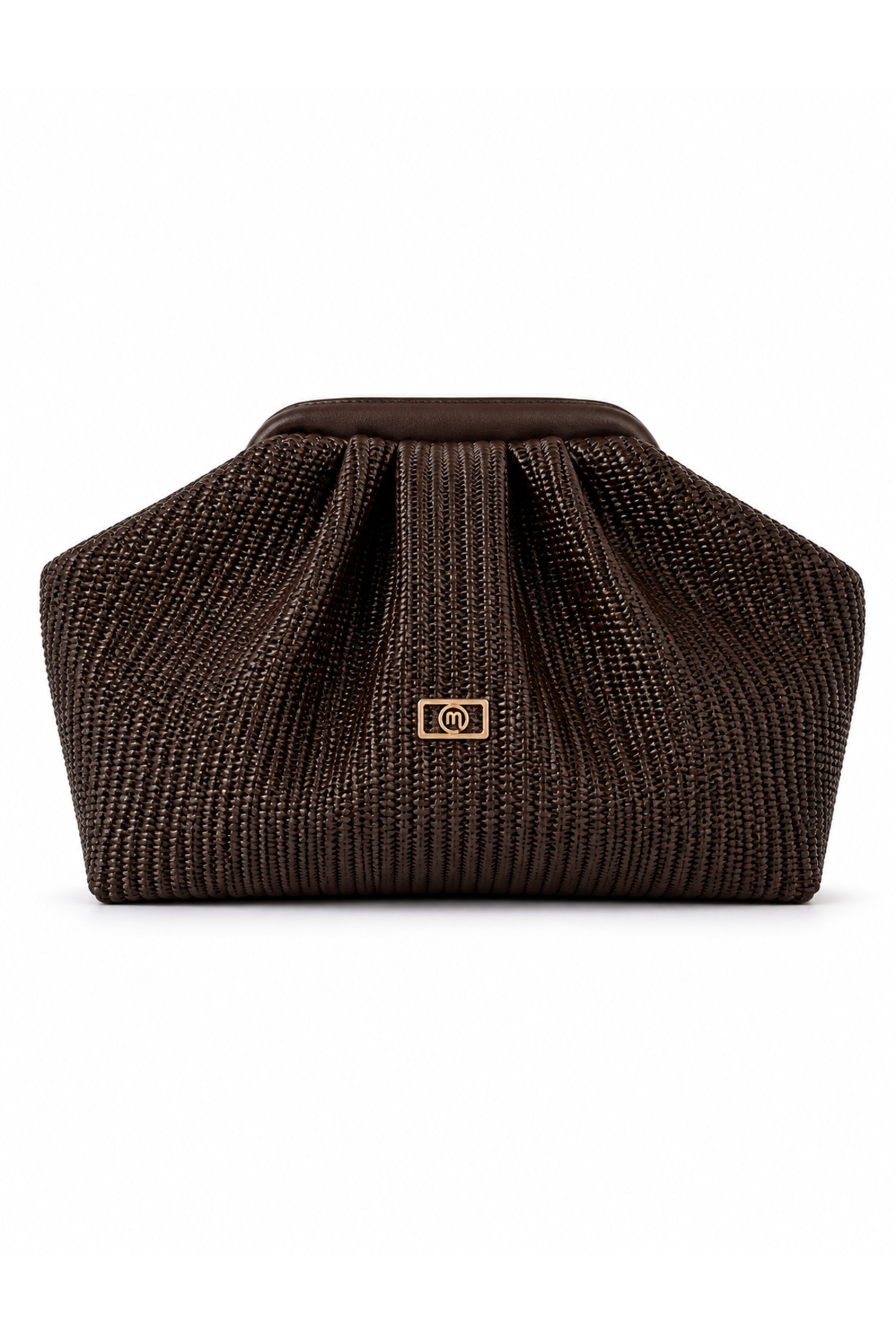 mossi Kahverengi Örgü Hasır Görünümlü Suni Deri Clutch Günlük Ve Abiye Kadın Çantası
