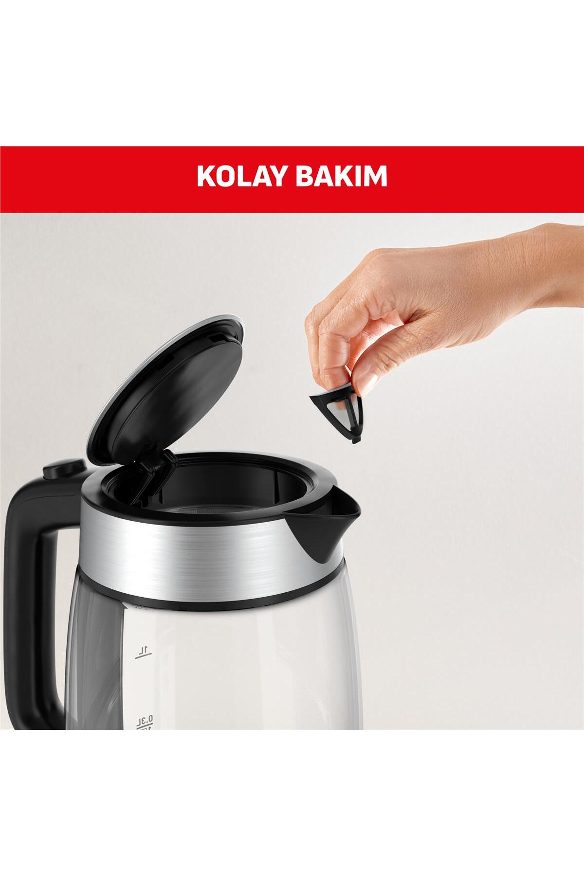 کتری شیشه‌ای با نور - ۱.۷ لیتر