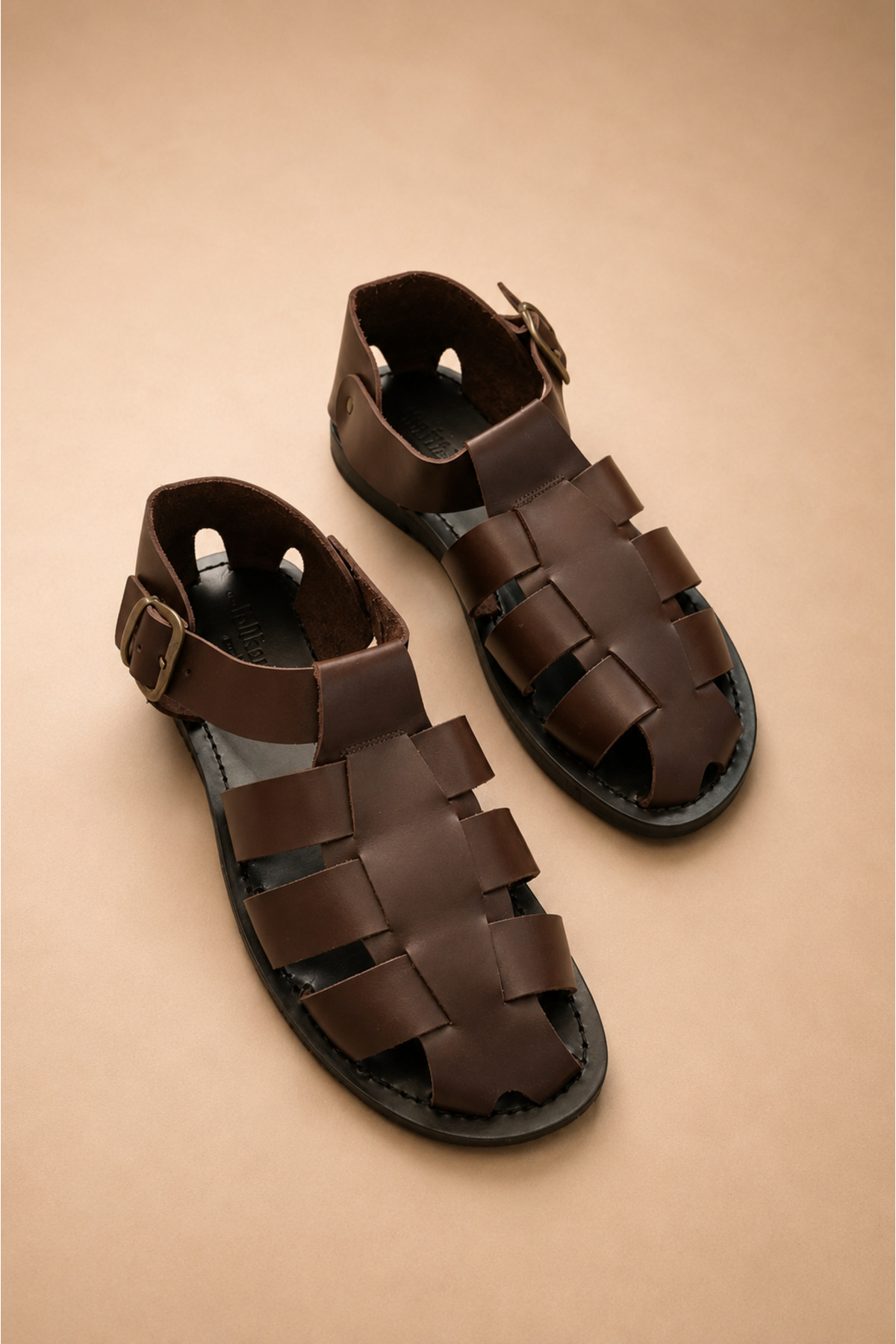 HalikarnasSandals Hakiki Deri Kahve Erkek Sandalet - 7001