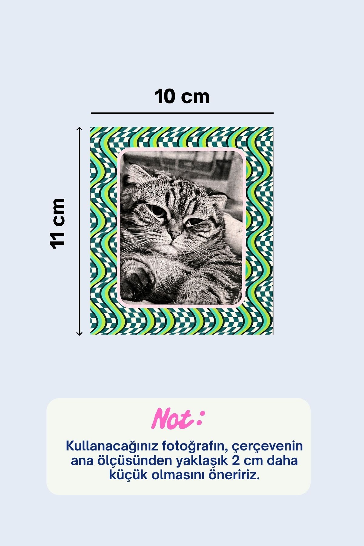 Soyut Optik Magnet Fotoğraf Çerçevesi – Yeşil