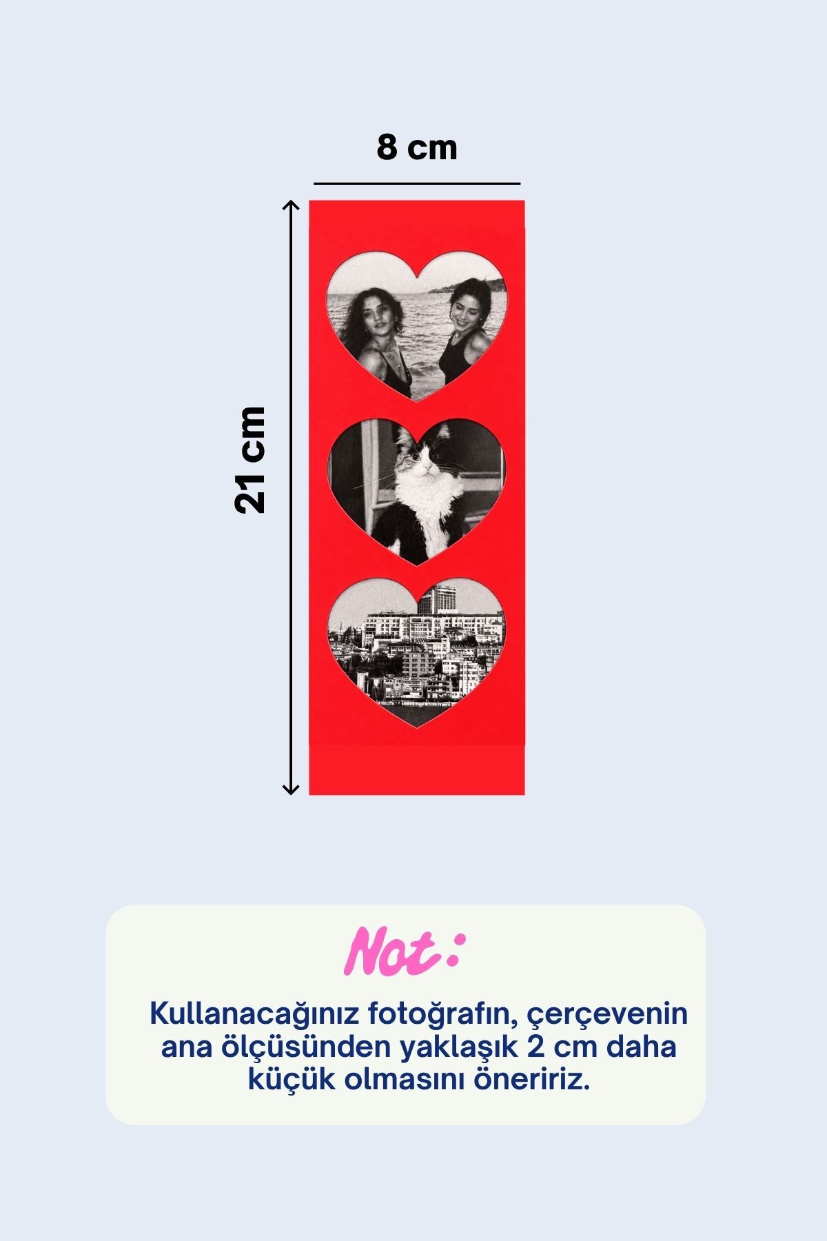 Kalpli Magnet Fotoğraf Çerçevesi – Kırmızı