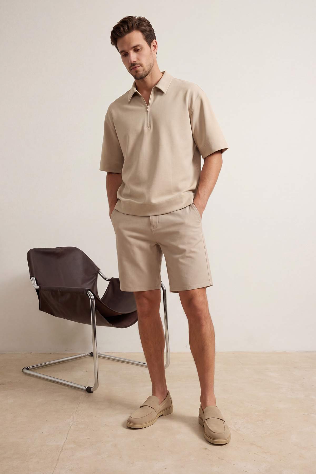 Trendyolmilla Man Bej Chino Cep Regular Fit Şort & Bermuda TMNSS26SR00026