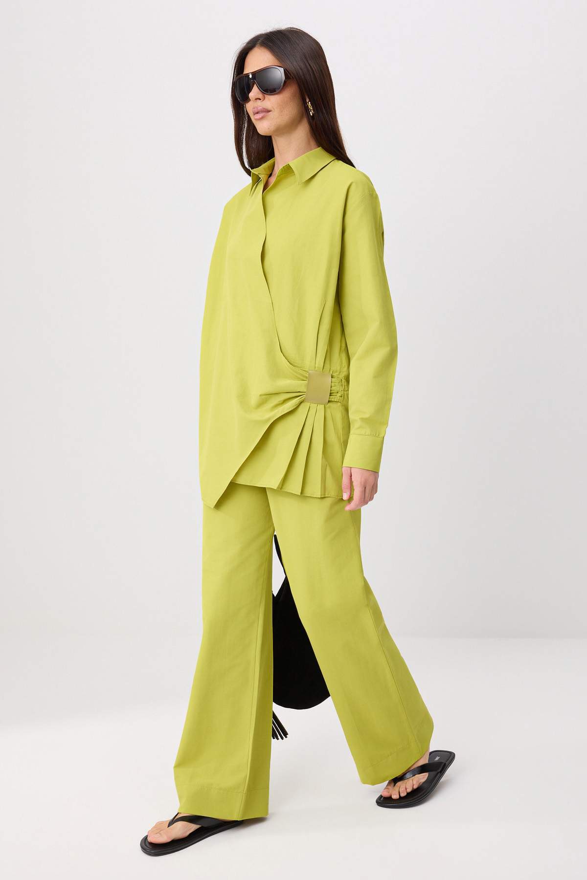 Trendyol Modest Khakifarbener Oversize-Ledergürtel mit detailliertem Untertei...