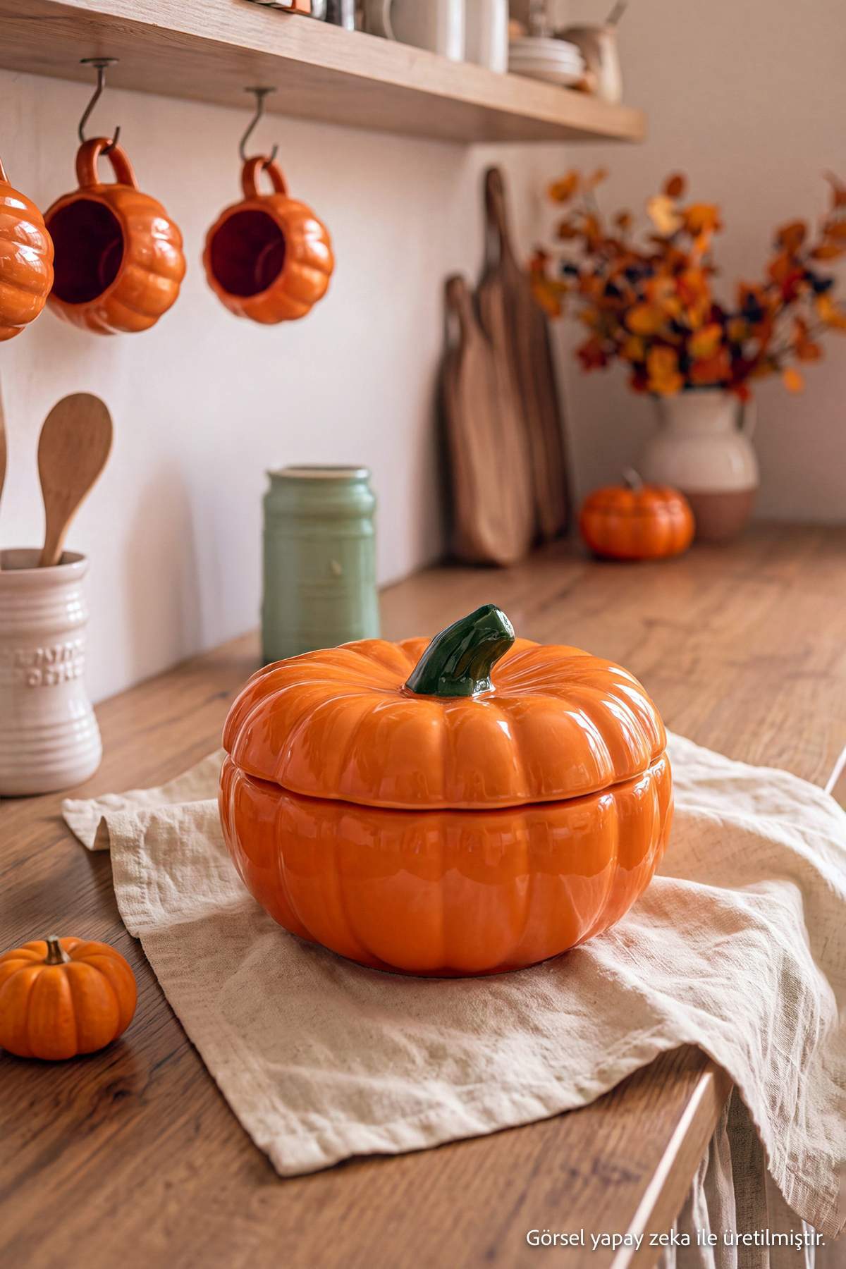 Trendyol Home Pumpkin Shaped Storage Container Large Size 18X8.5 Tphaw27Skb00002