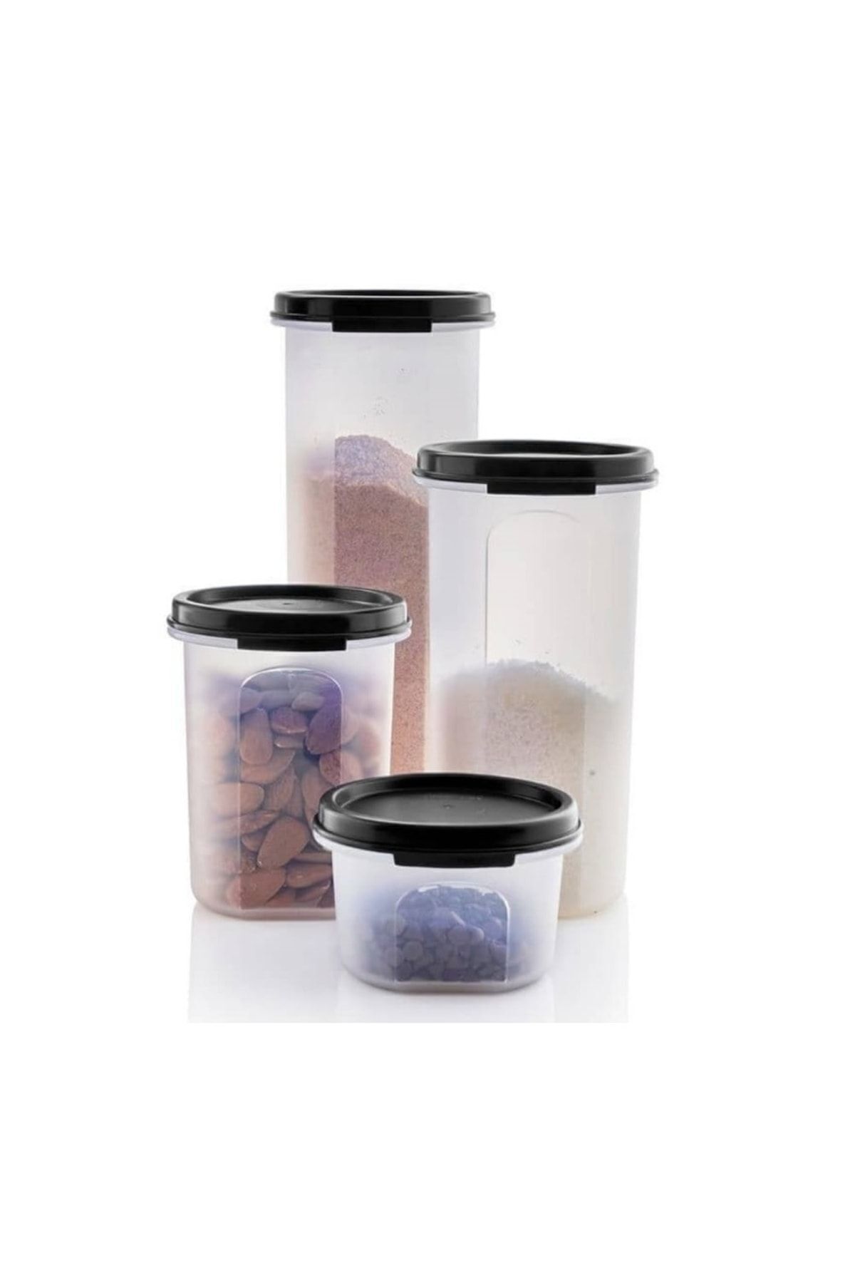 Tupperware Oval Yuvarlak Kuru Gıda Saklama Kabı 4'lü 200-440-650