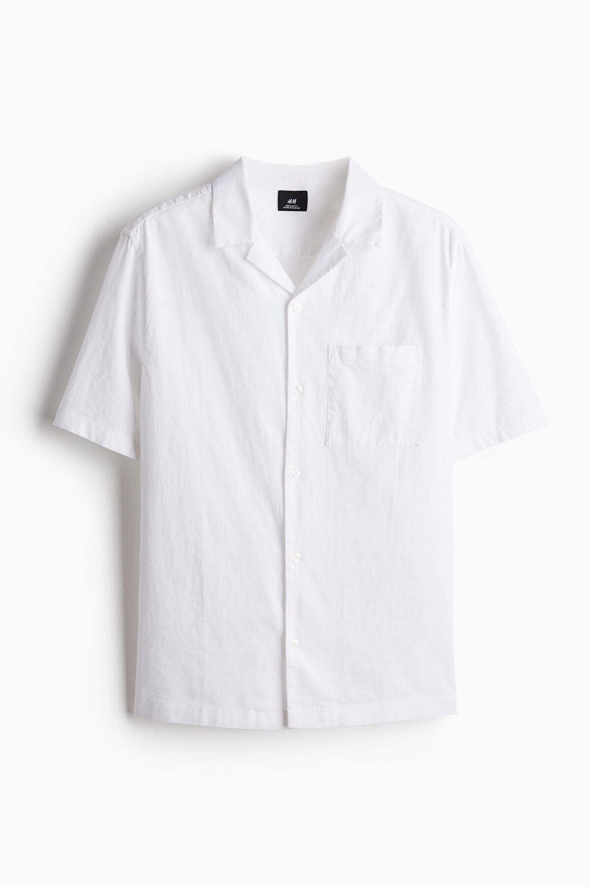پیراهن آستین کوتاه کتانی، سایز معمولی اچ اند ام پیراهن H&M