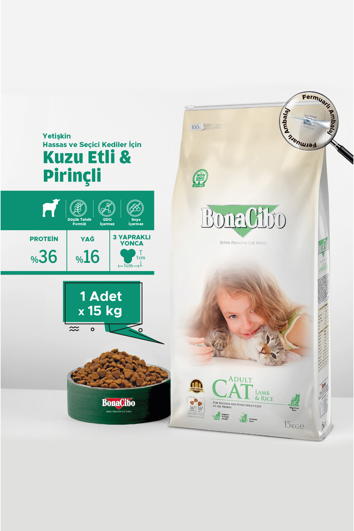 BonaCibo Adult Cat Lamb & Rice 15 Kg Kuzu Etli ve Pirinçli Yetişkin Kedi Maması - Fiyatı, Yorumları