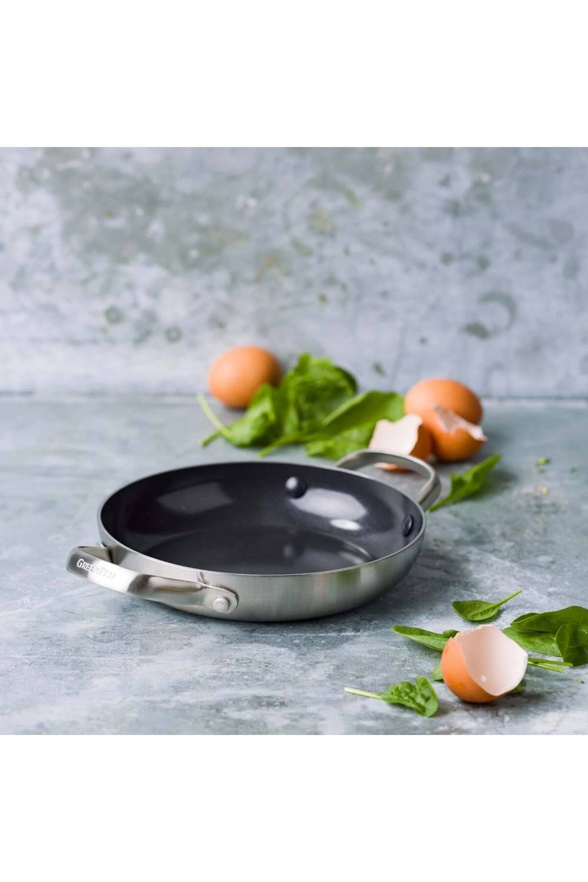 Greenpan Geneva 20 cm Paslanmaz Çelik Sahan | PFAS-FREE Thermolon