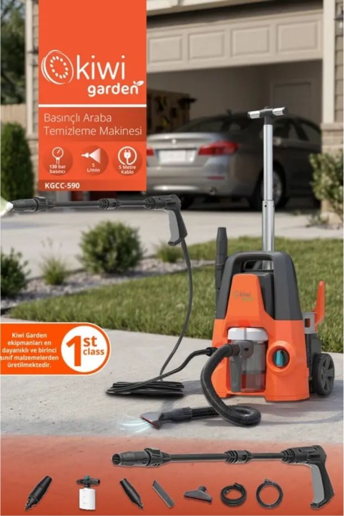 Kiwi Garden KGCC-590 Yüksek Basınçlı Araba Yıkama Makinesi (130