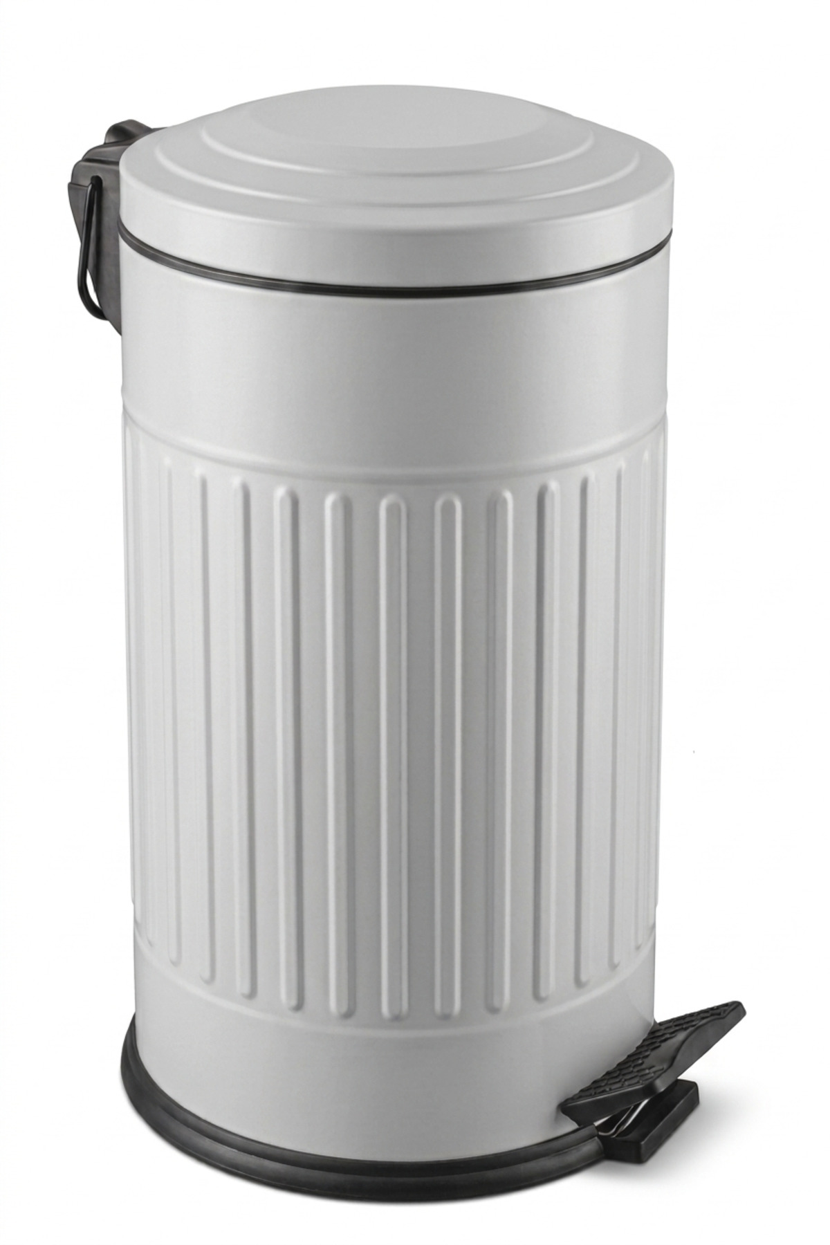 Vintage Trash Can Striped Gray 16 Lt