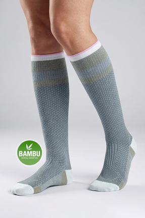 Go With Bambu Dikişsiz Renkli Diz Boyu 15-20 Mm Hg Basınçlı Kadın Erkek Kompr...
