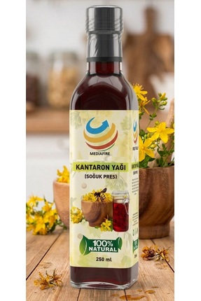 MediaFire Hakiki Saf Sarı Kantaron Yağı 250ml El Yapımı Içilebilir Sürülebili...