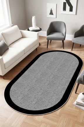 West Home Dijital Baskı Yıkanabilir Kaymaz Taban Oval Mutfak Halısı Salon Hal...